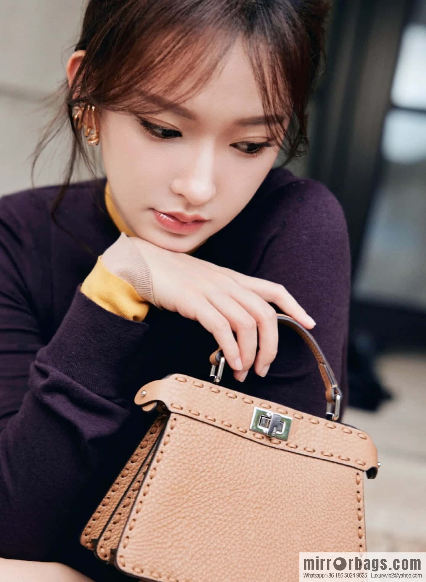 FENDI peekaboo new series I see you petite model number 80133As brown