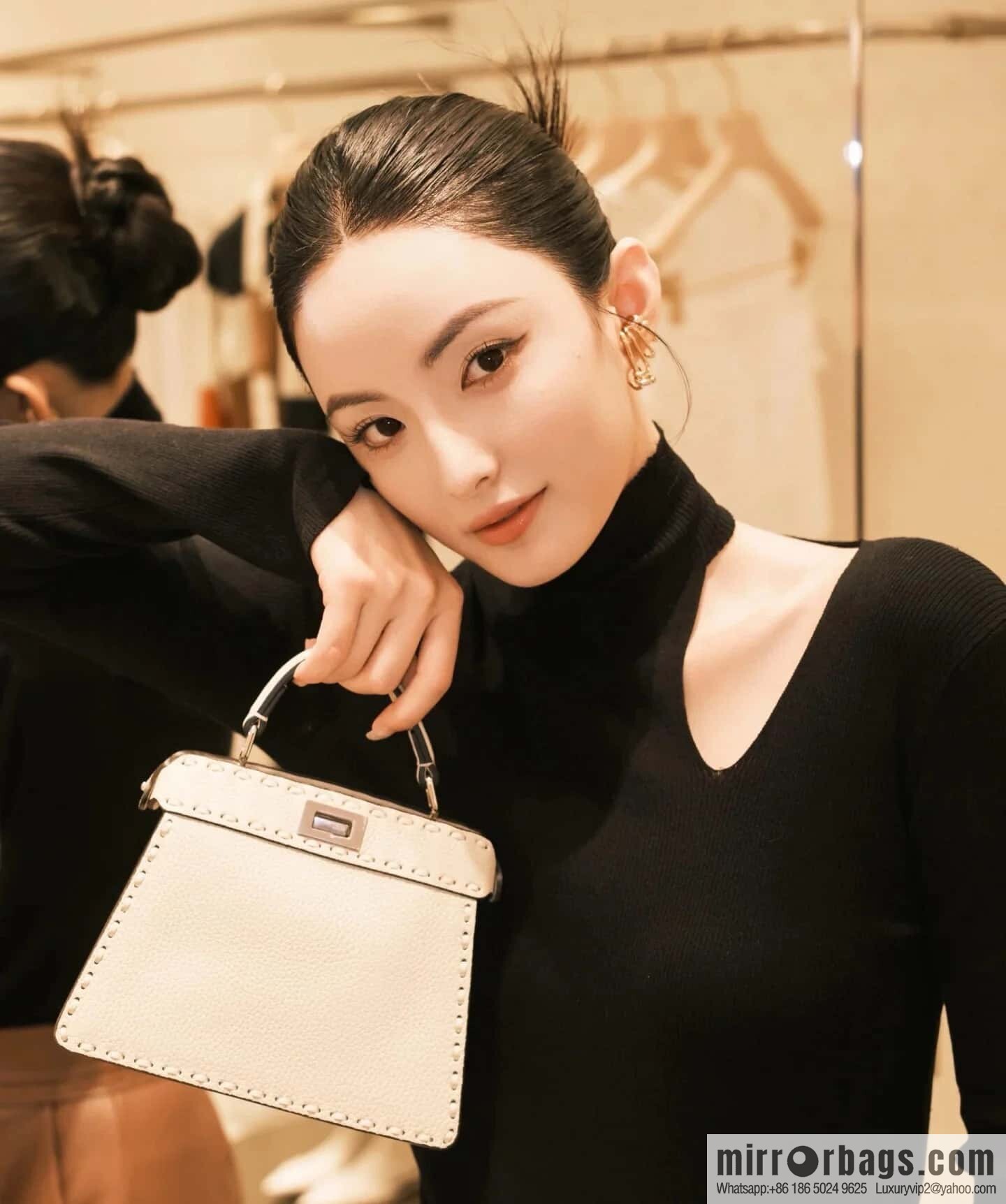 FENDI peekaboo new series I see you petite model number 80133As white
