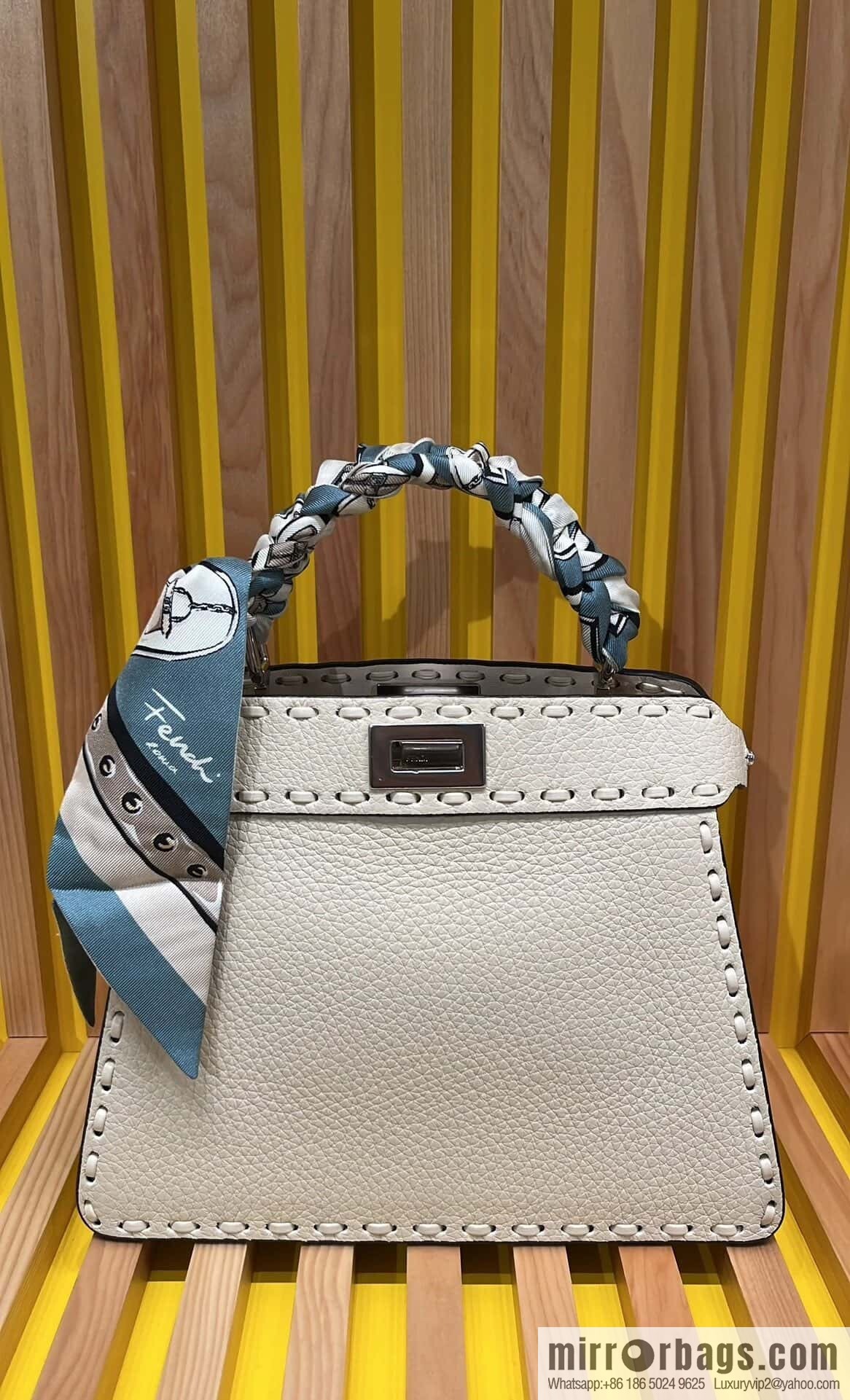 FENDI peekaboo new series I see you petite model number 80133As white