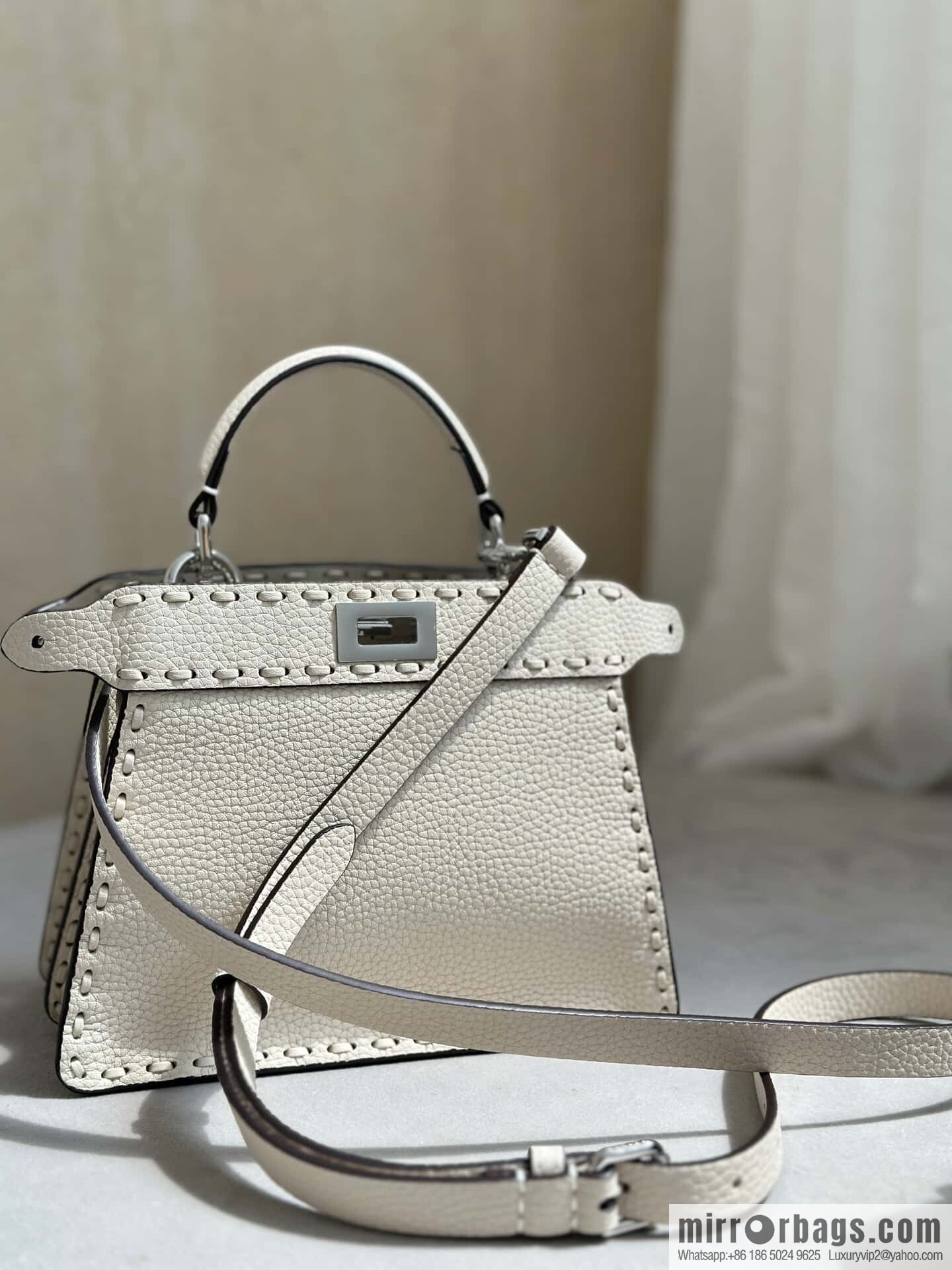 FENDI peekaboo new series I see you petite model number 80133As white