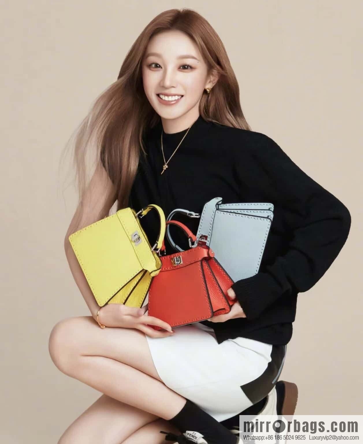 FENDI peekaboo new series I see you petite model number 80133As yellow