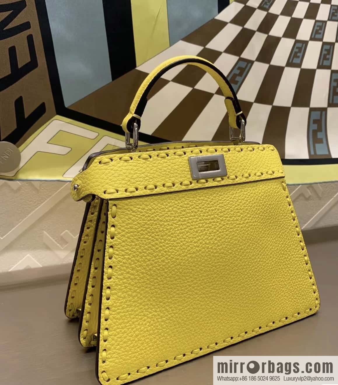 FENDI peekaboo new series I see you petite model number 80133As yellow