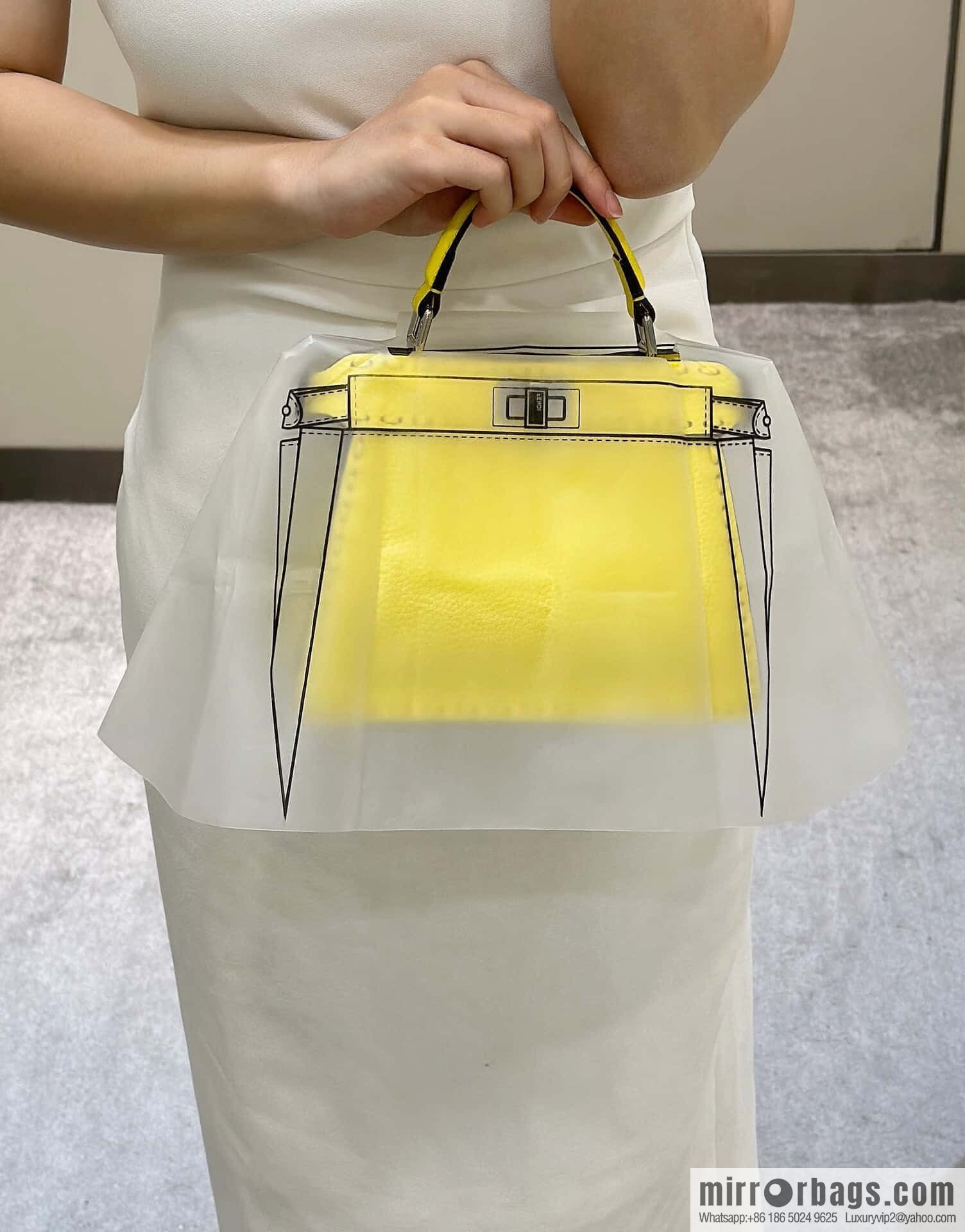 FENDI peekaboo new series I see you petite model number 80133As yellow