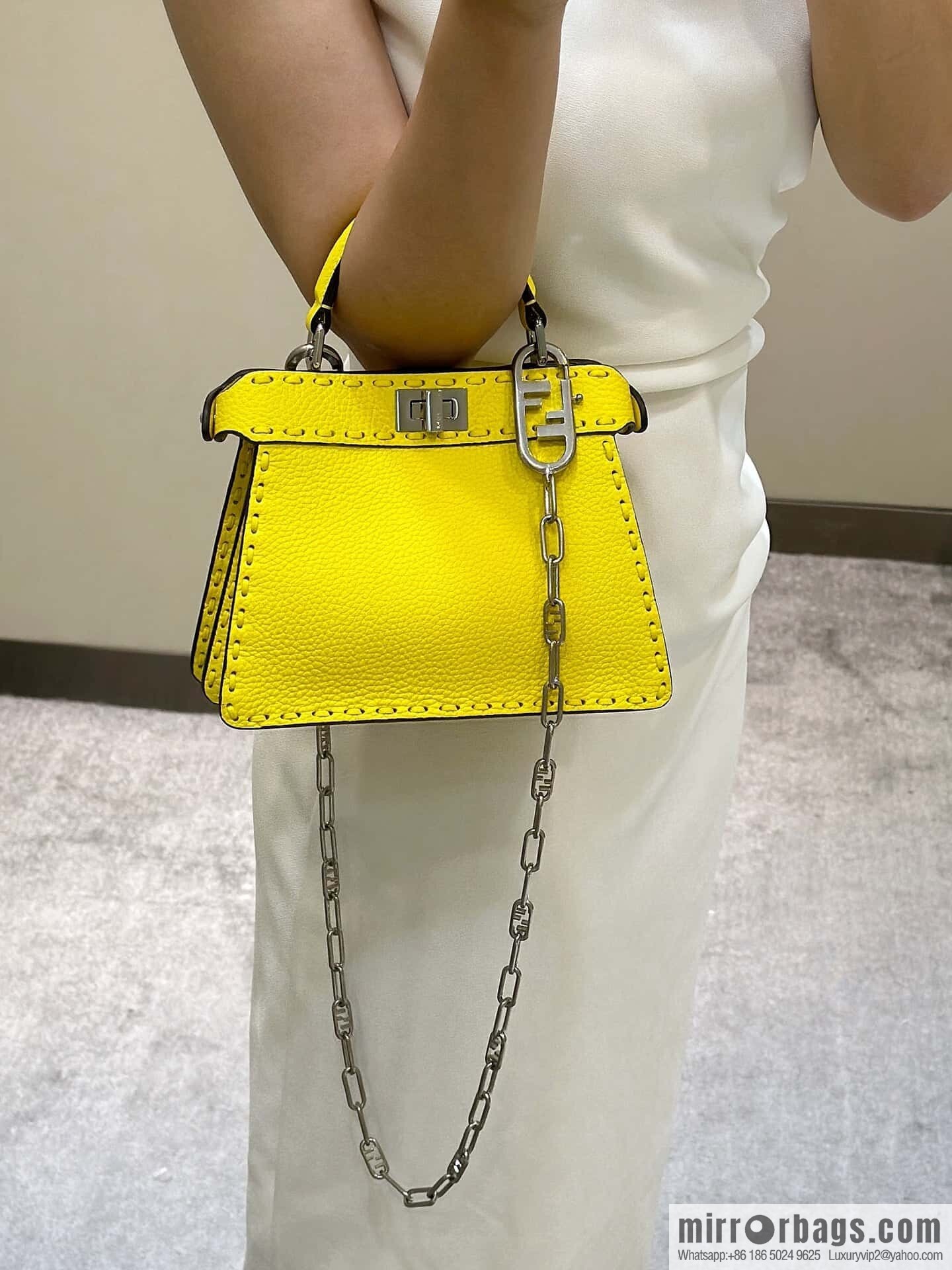 FENDI peekaboo new series I see you petite model number 80133As yellow