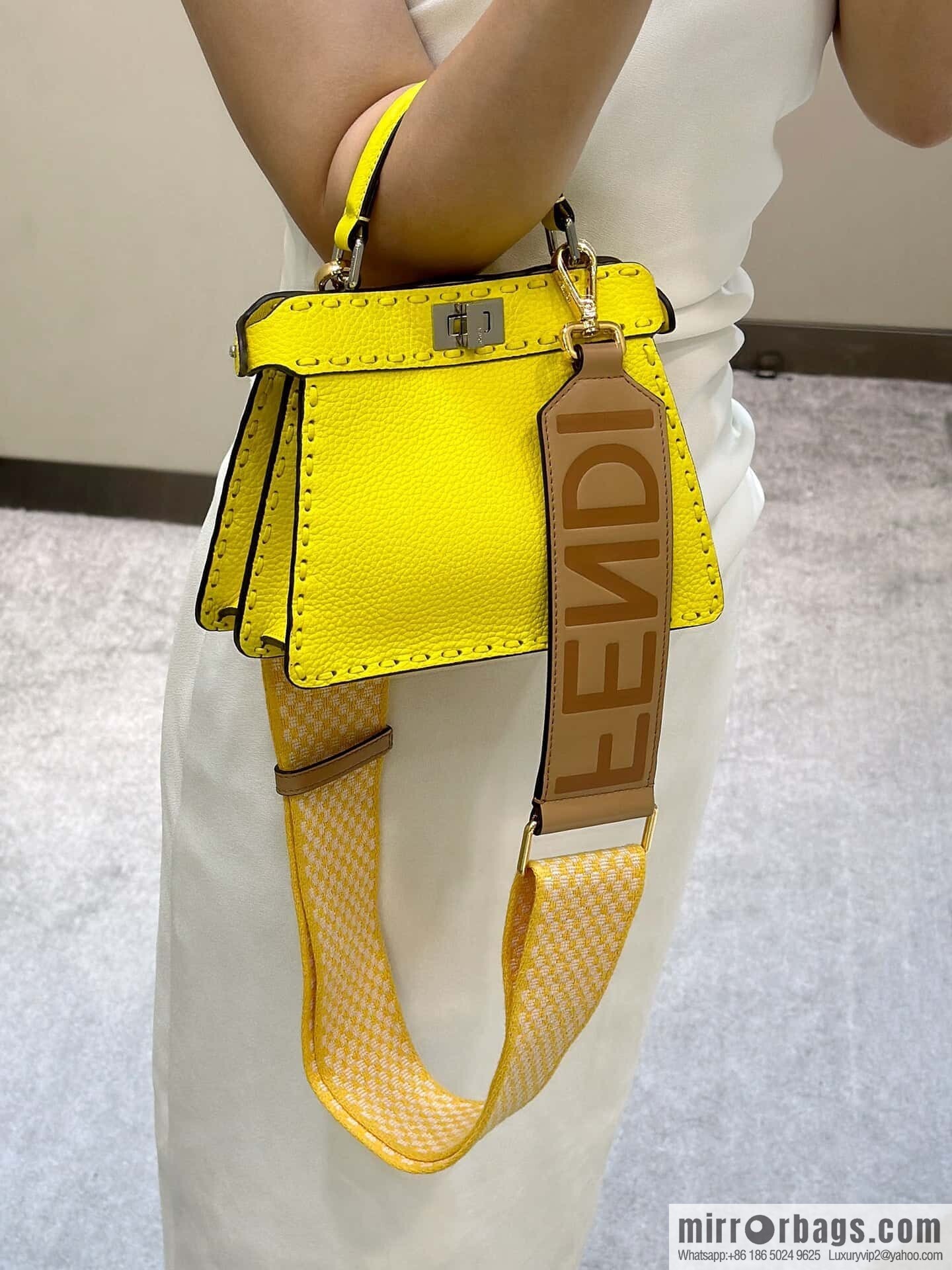 FENDI peekaboo new series I see you petite model number 80133As yellow