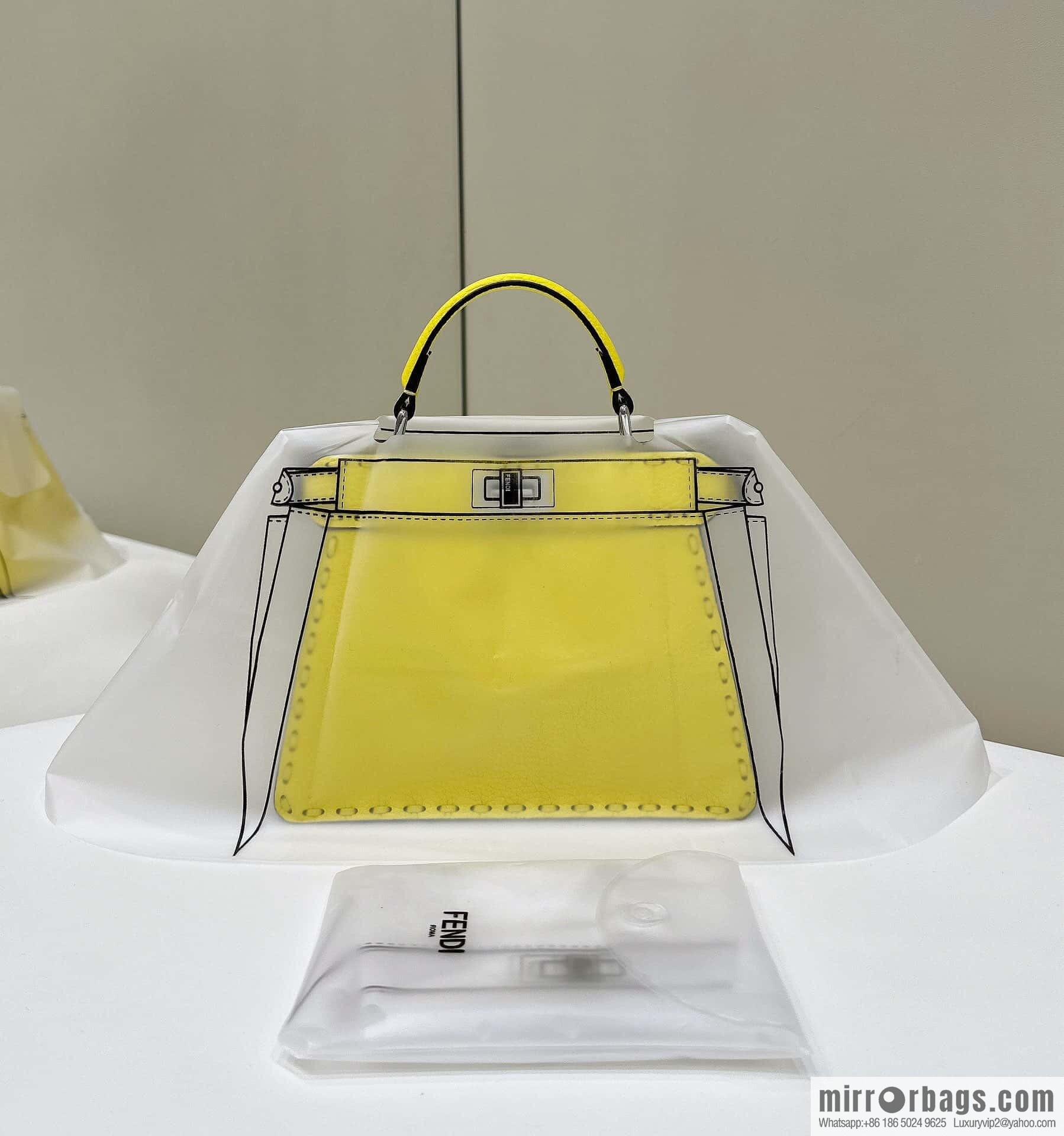 FENDI peekaboo new series I see you petite model number 80133As yellow