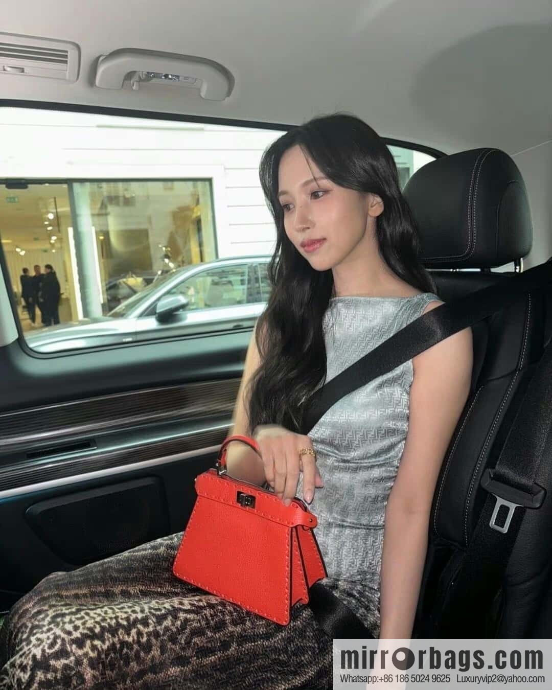 FENDI peekaboo new series I see you petite model number 80133As red