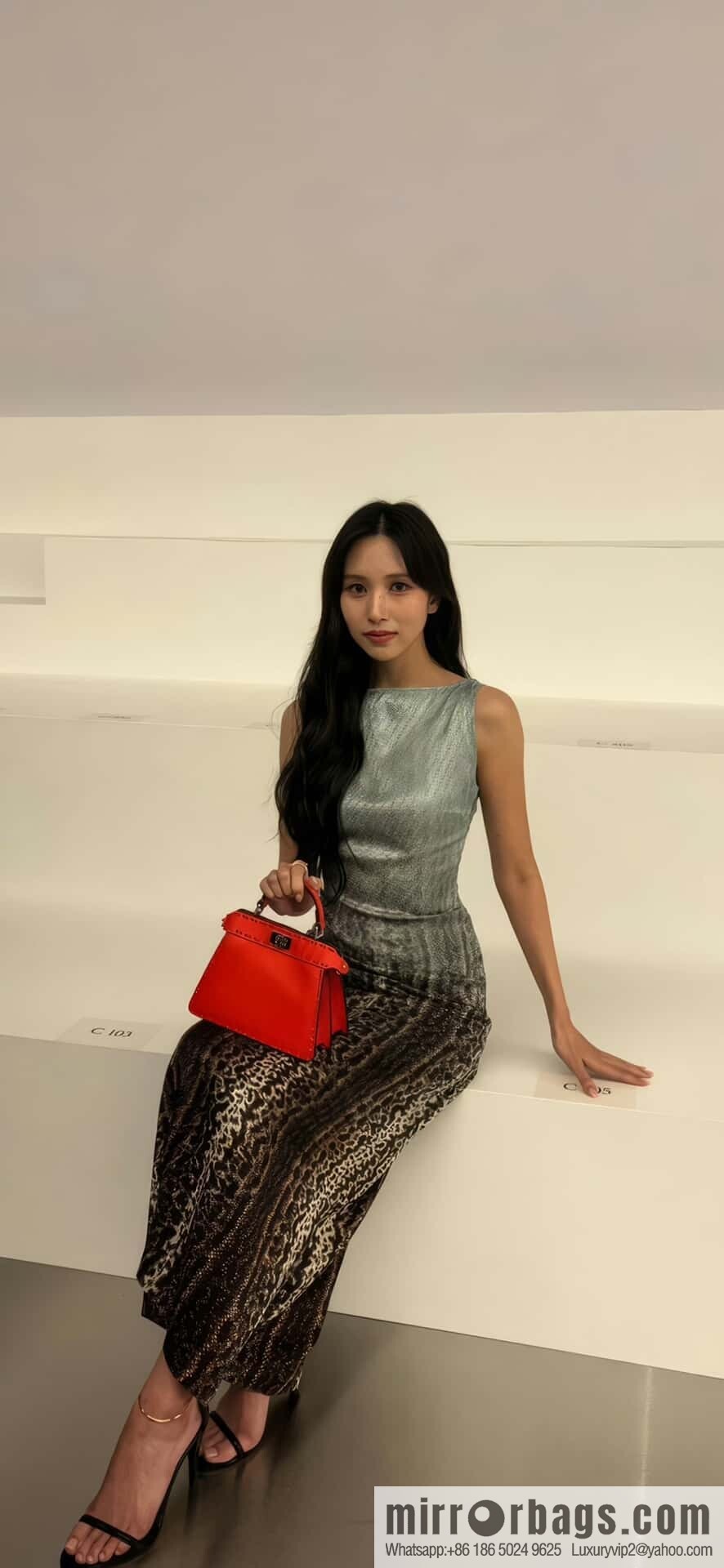 FENDI peekaboo new series I see you petite model number 80133As red