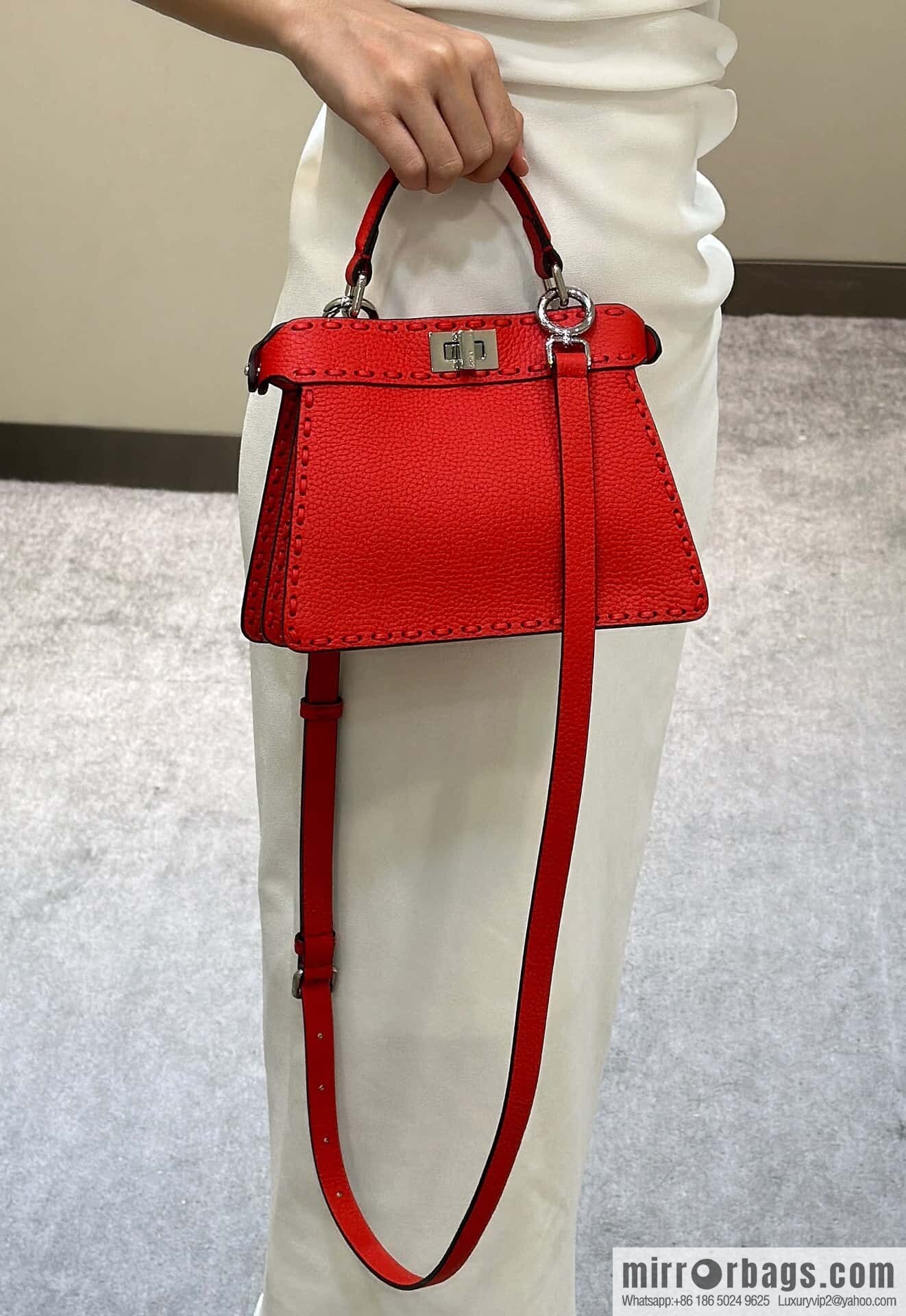 FENDI peekaboo new series I see you petite model number 80133As red