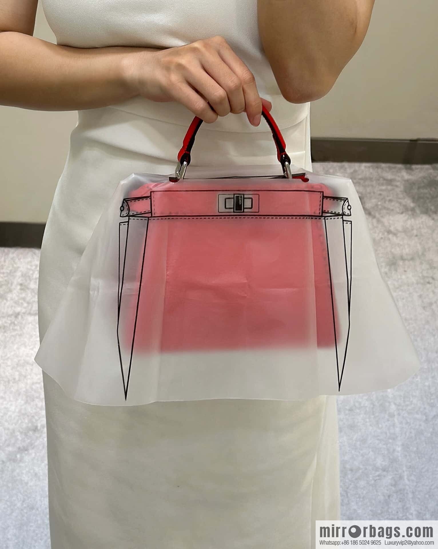 FENDI peekaboo new series I see you petite model number 80133As red