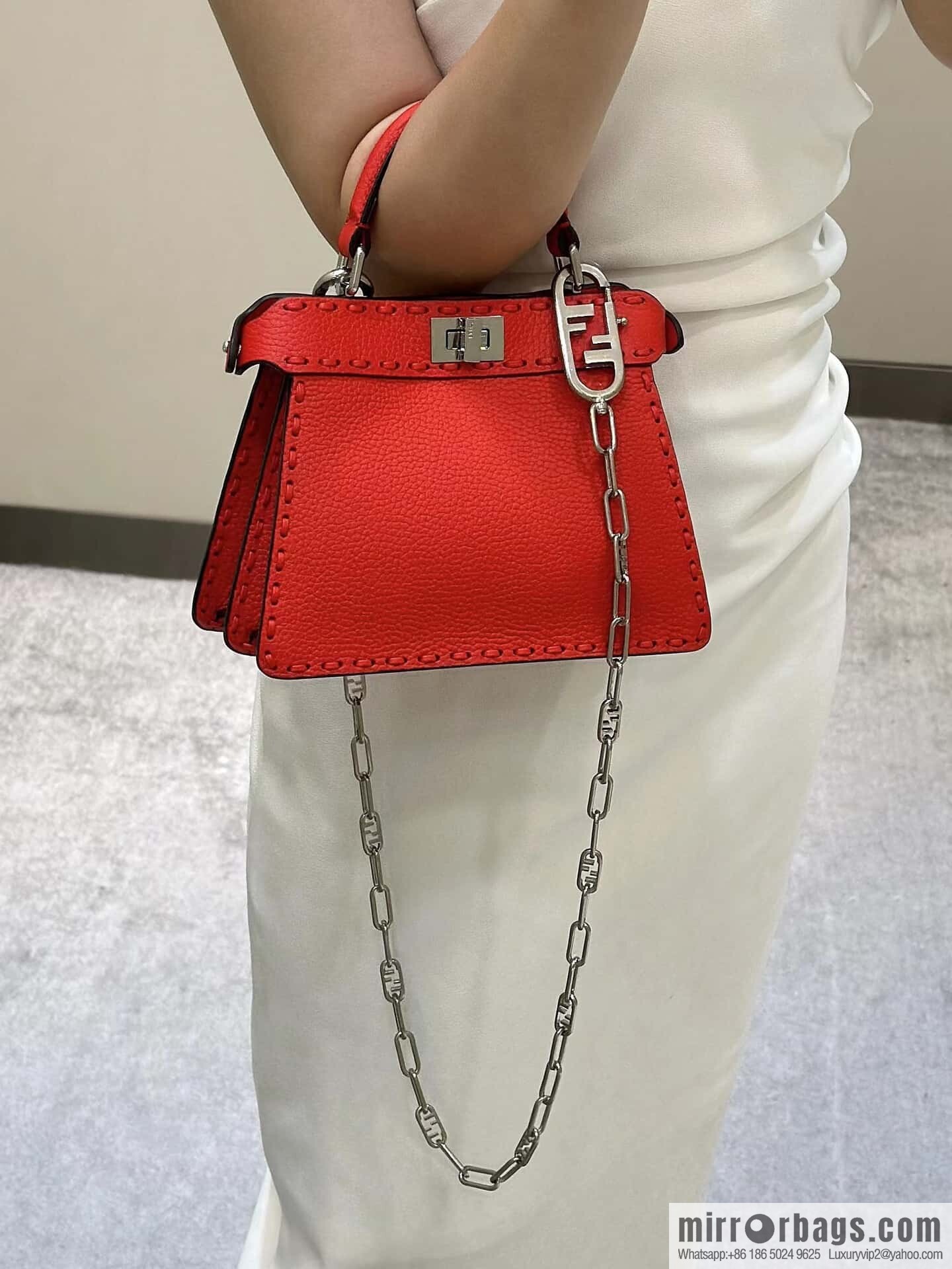 FENDI peekaboo new series I see you petite model number 80133As red