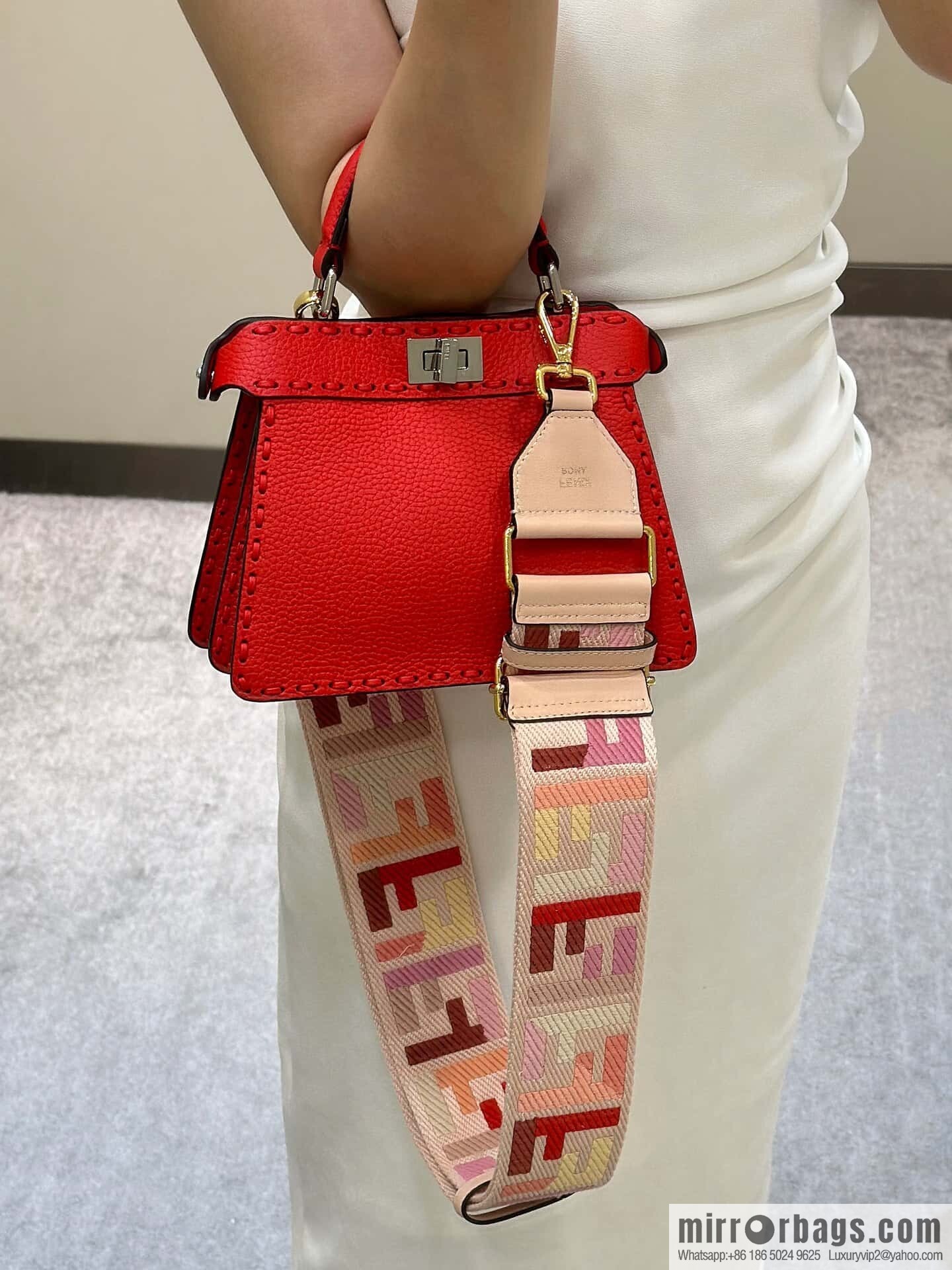 FENDI peekaboo new series I see you petite model number 80133As red