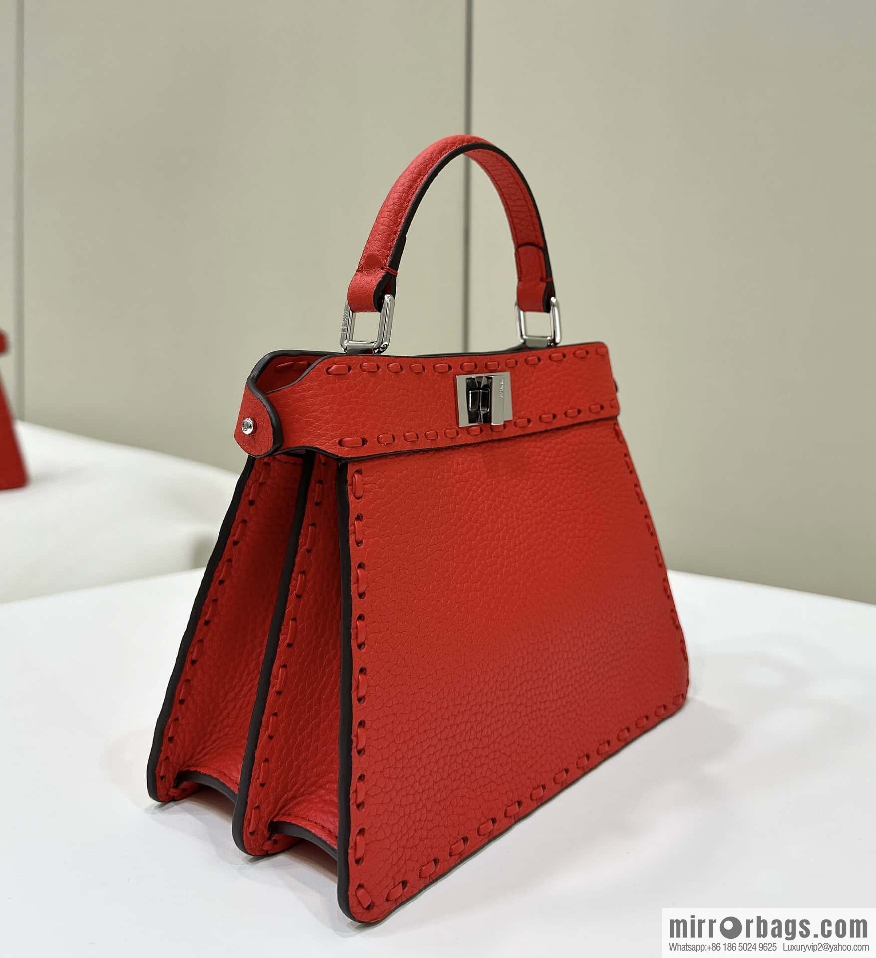 FENDI peekaboo new series I see you petite model number 80133As red