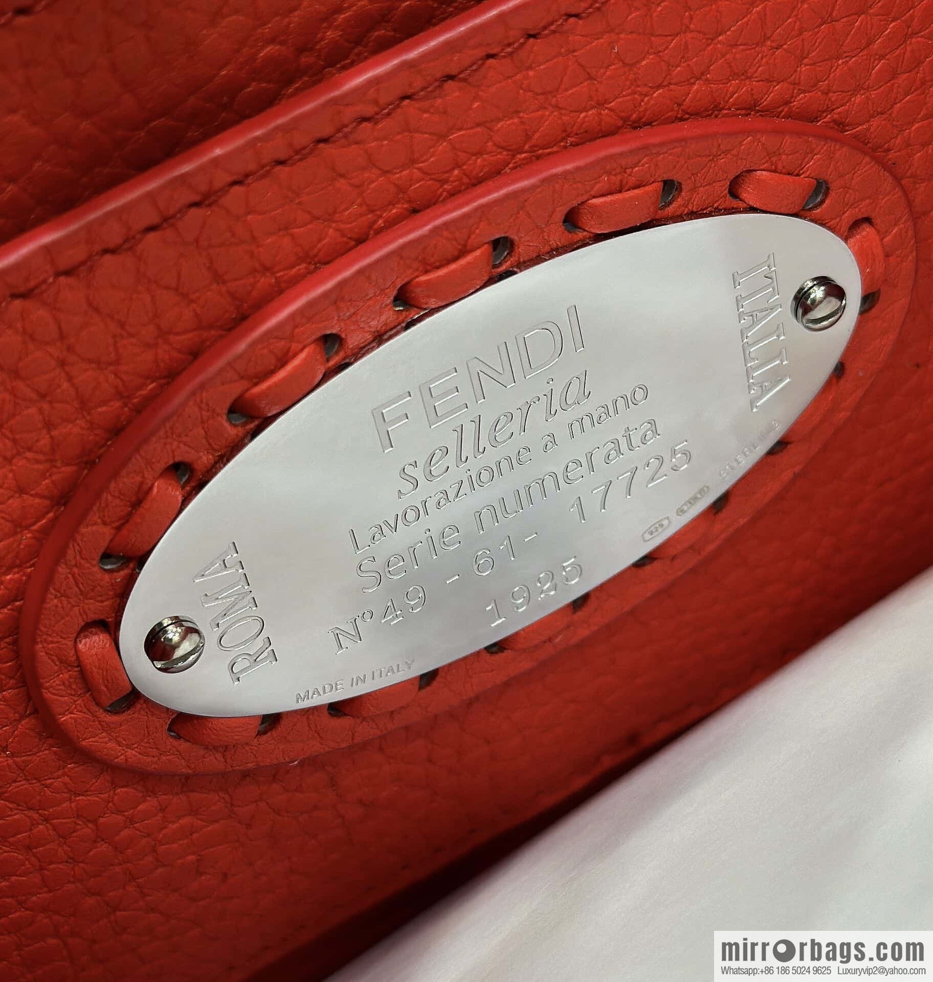 FENDI peekaboo new series I see you petite model number 80133As red