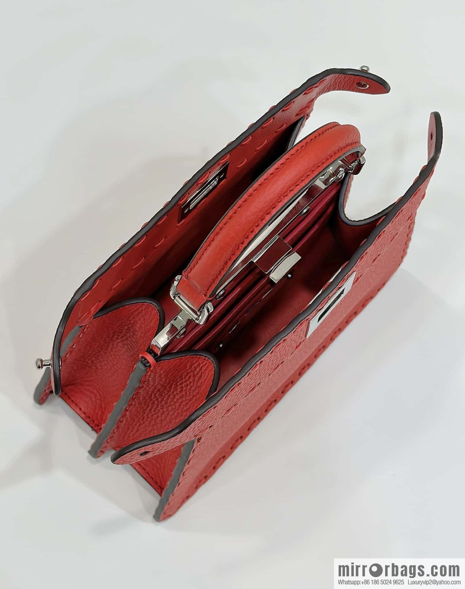 FENDI peekaboo new series I see you petite model number 80133As red