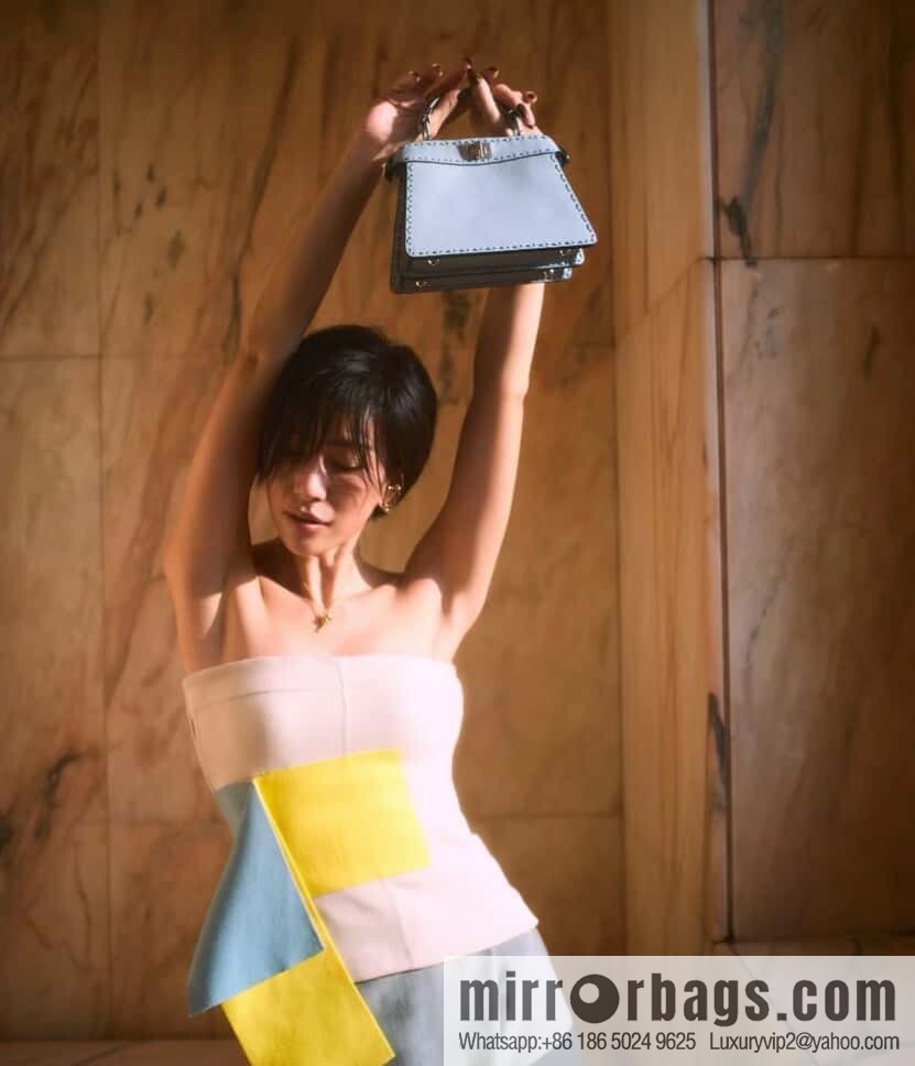 FENDI peekaboo new series I see you petite model number 80133As haze blue