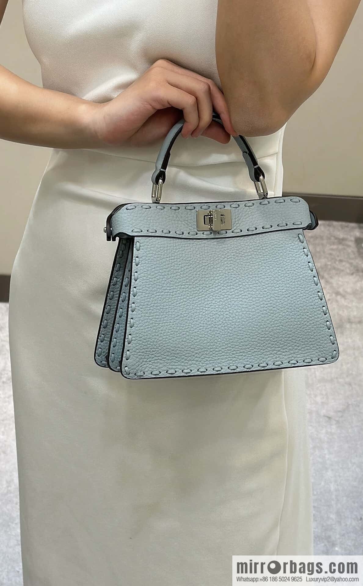 FENDI peekaboo new series I see you petite model number 80133As haze blue