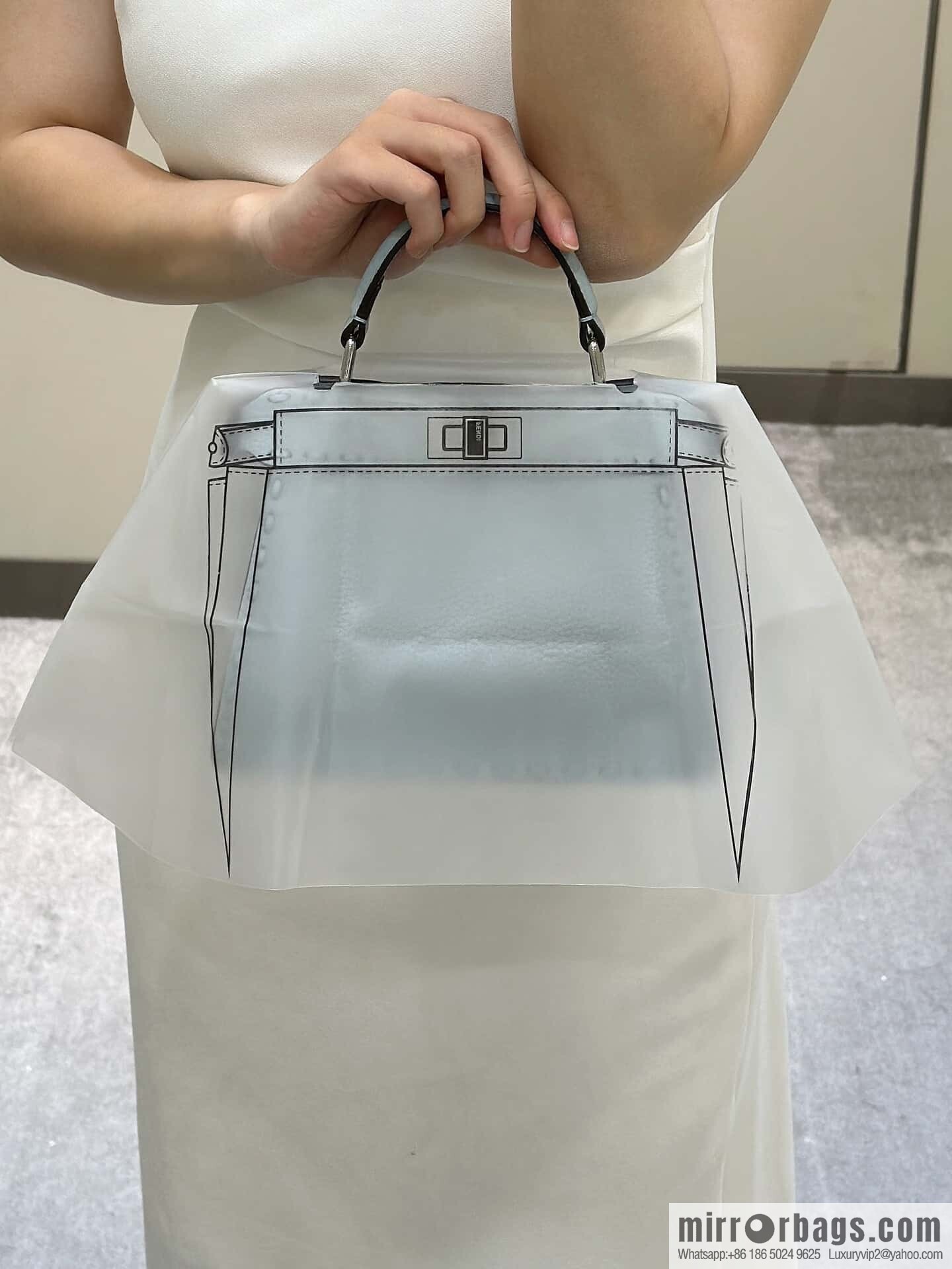 FENDI peekaboo new series I see you petite model number 80133As haze blue