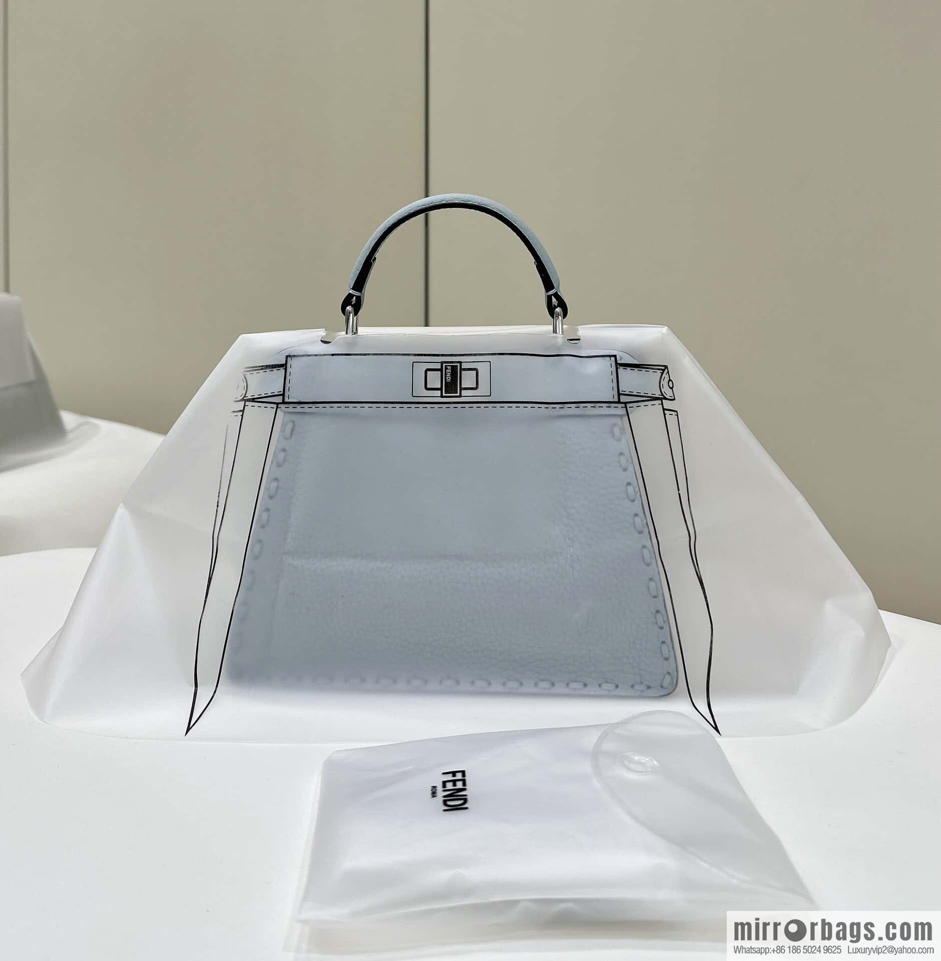FENDI peekaboo new series I see you petite model number 80133As haze blue