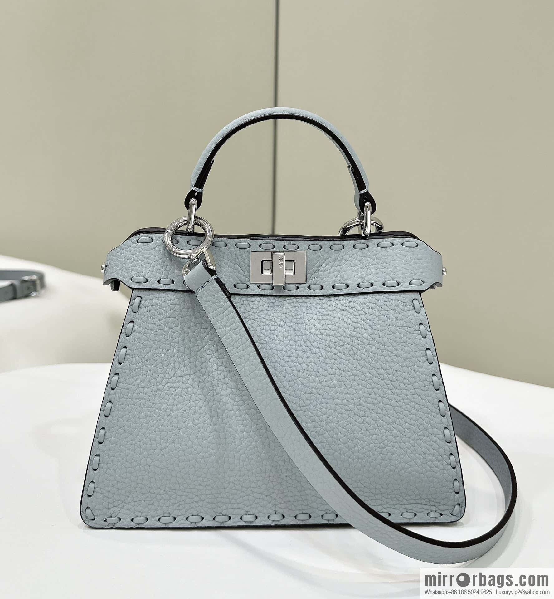 FENDI peekaboo new series I see you petite model number 80133As haze blue