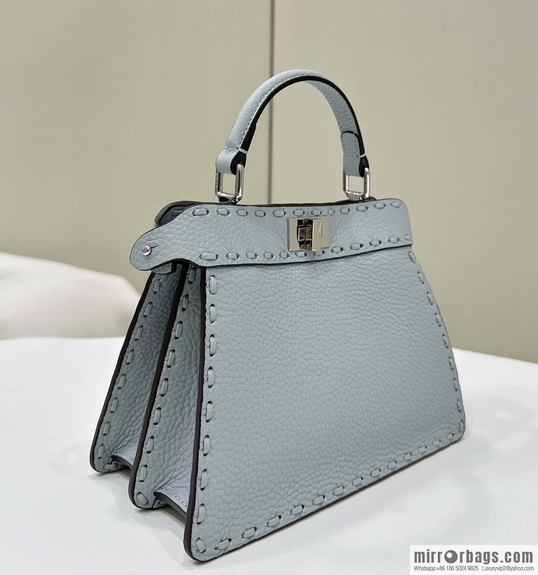 FENDI peekaboo new series I see you petite model number 80133As haze blue