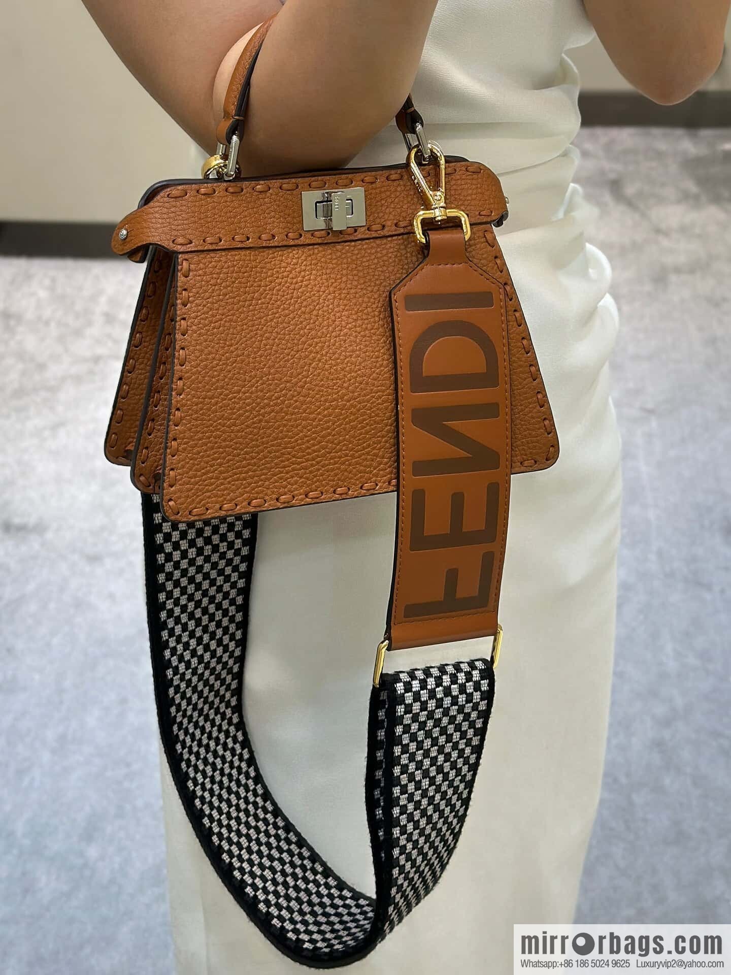 FENDI peekaboo new series I see you petite model number 80133As brown