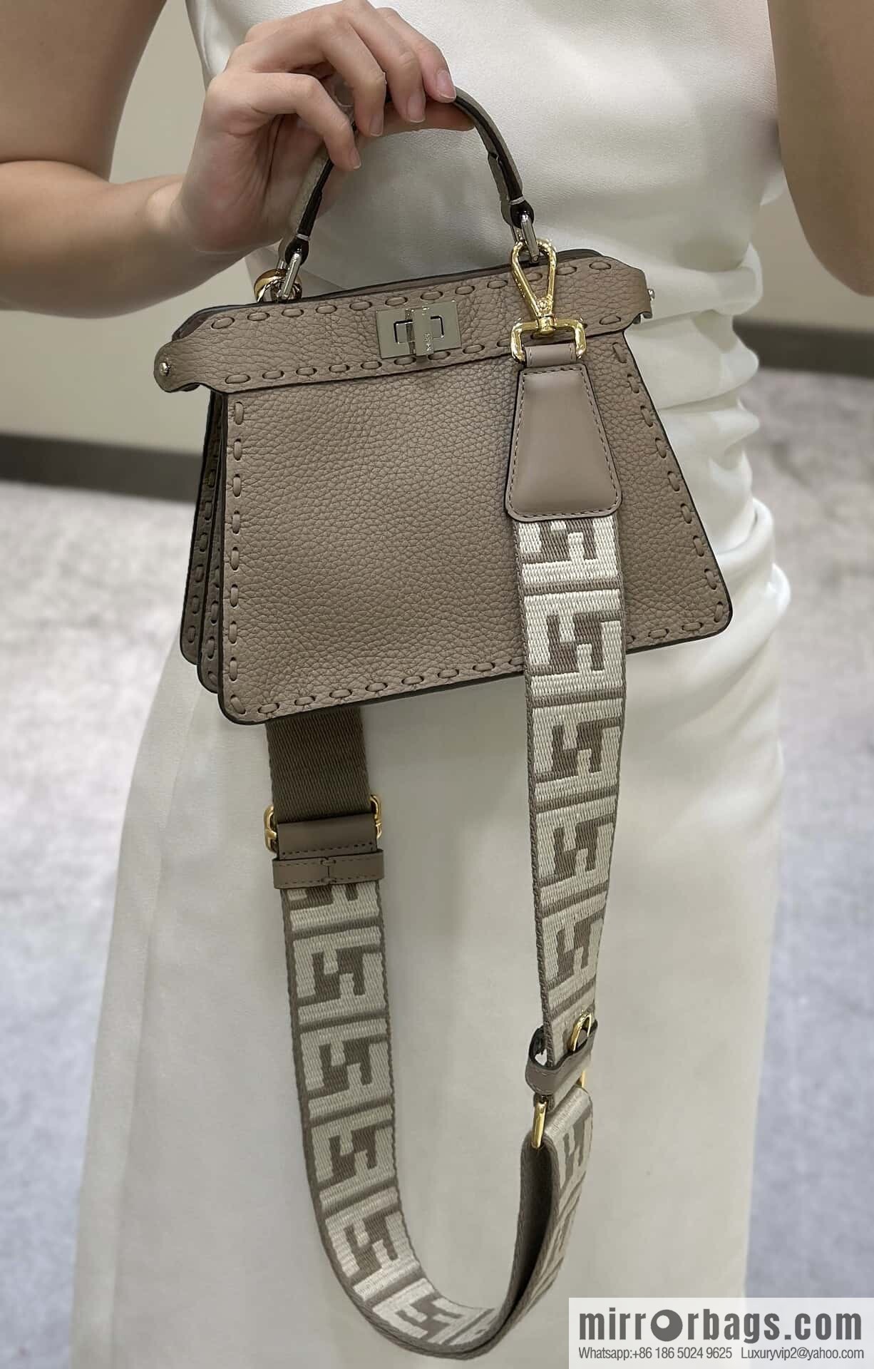 FENDI peekaboo new series I see you petite model number 80133As gray