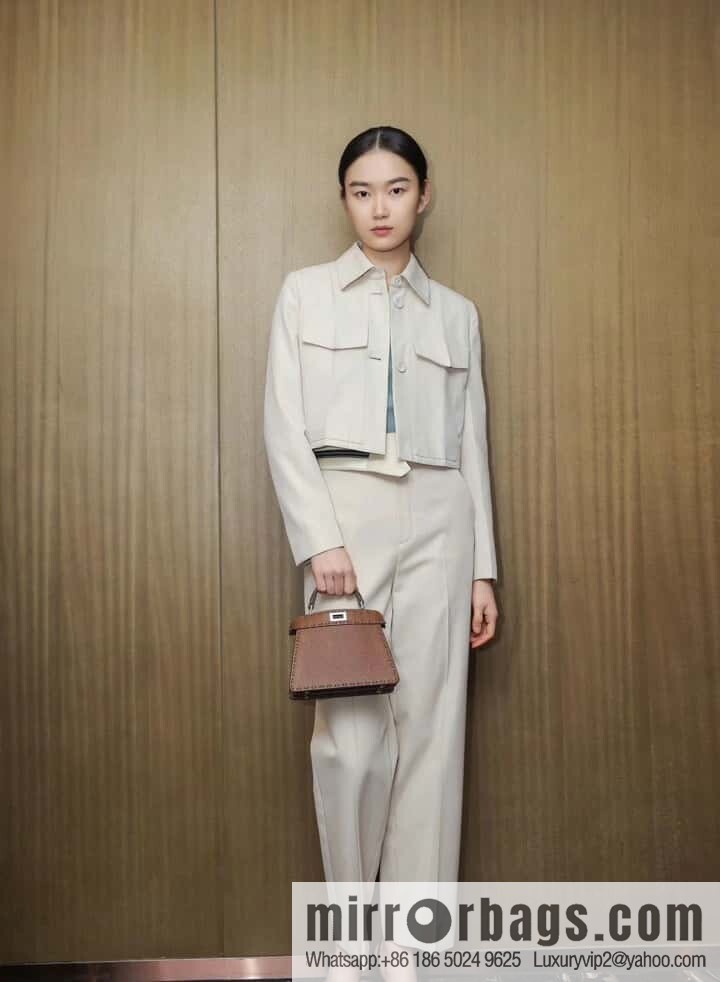 FENDI peekaboo new series I see you petite model number 80133As coffee color