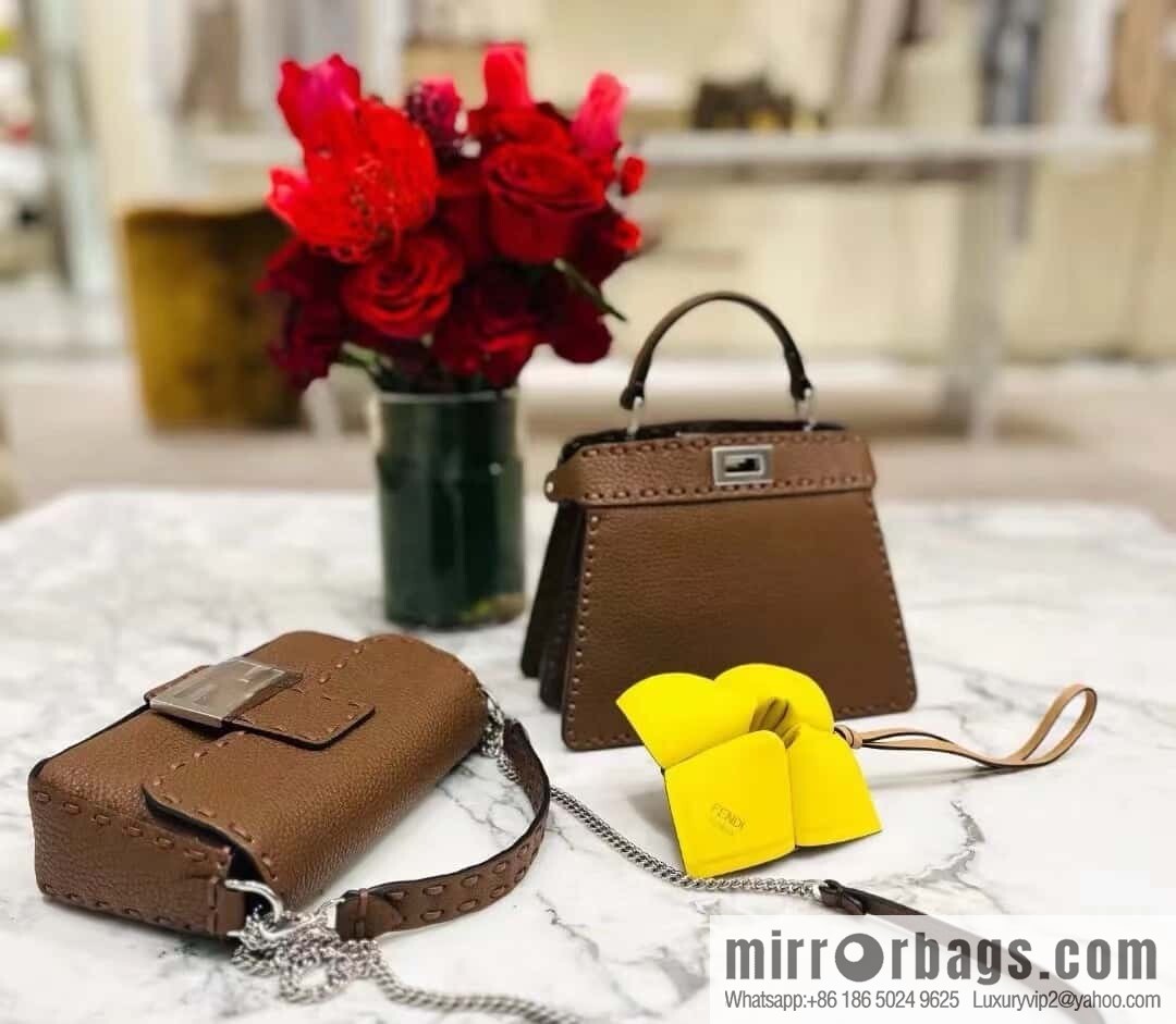 FENDI peekaboo new series I see you petite model number 80133As coffee color