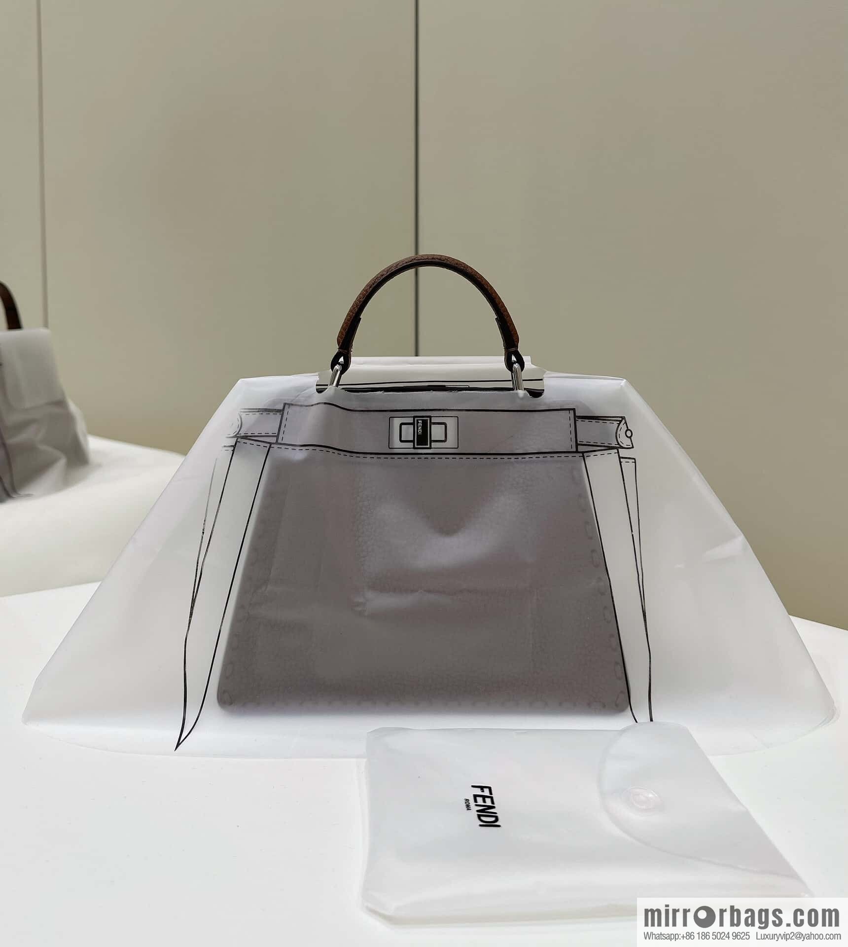 FENDI peekaboo new series I see you petite model number 80133As coffee color