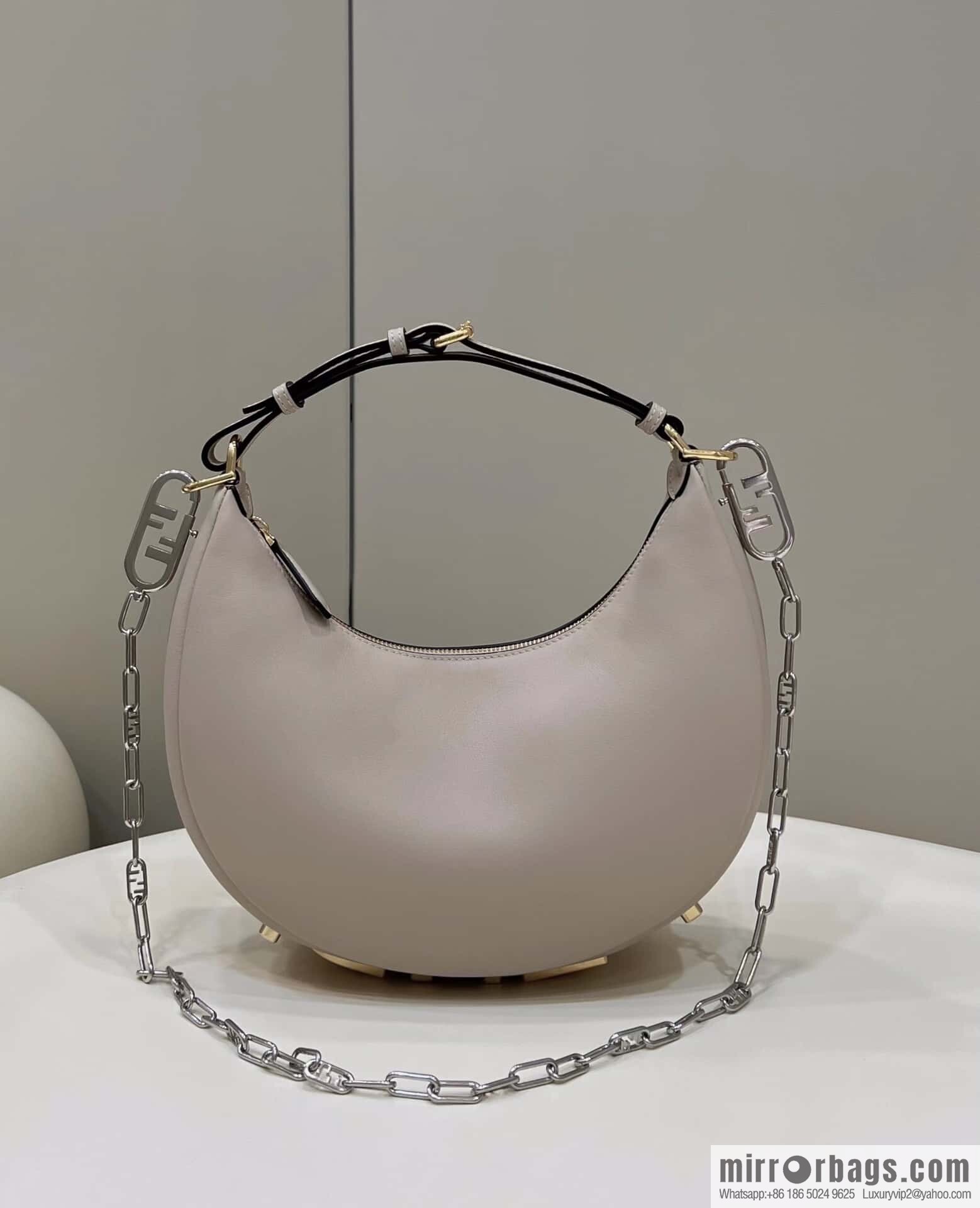 FENDI Fendigraphy armpit bag, model number: 80056m light gray