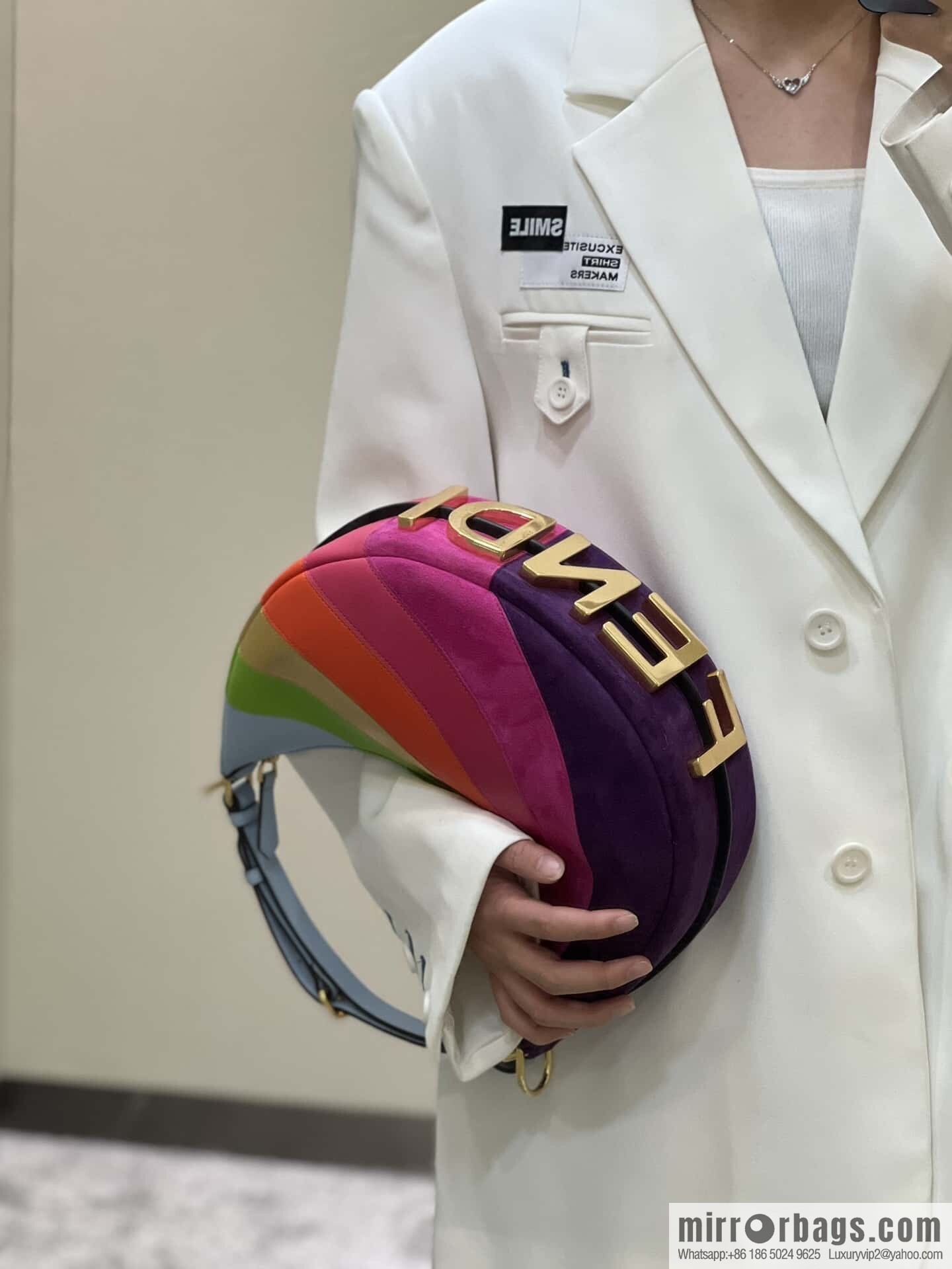 FENDI Fendigraphy armpit bag, model number: 80056m color matching