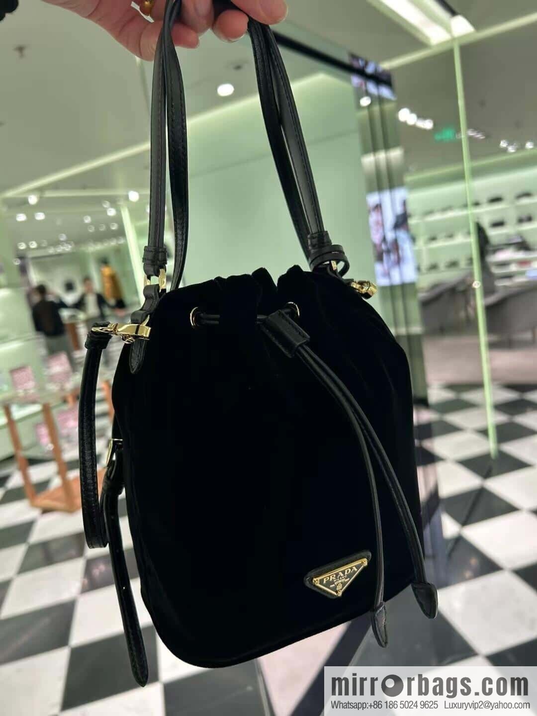PRADA 🎉 Velvet Bucket Bag 🎉 1BE067 Velvet🎉🎉