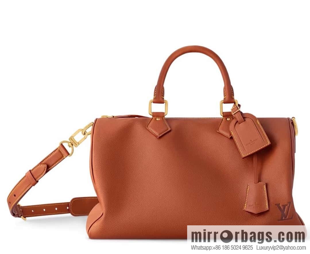 [Boutique‑grade] M12672 brown full leather, pillow bag speedy series SPEEDY P9 BANDOULIZRE40 handbag