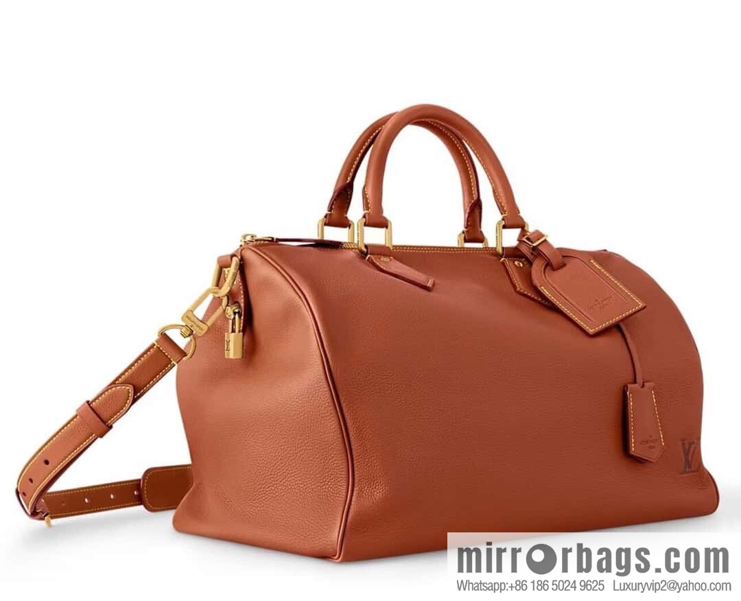 [Boutique‑grade] M12672 brown full leather, pillow bag speedy series SPEEDY P9 BANDOULIZRE40 handbag