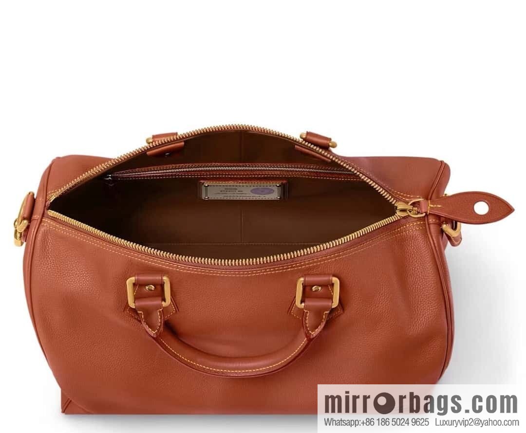 [Boutique‑grade] M12672 brown full leather, pillow bag speedy series SPEEDY P9 BANDOULIZRE40 handbag