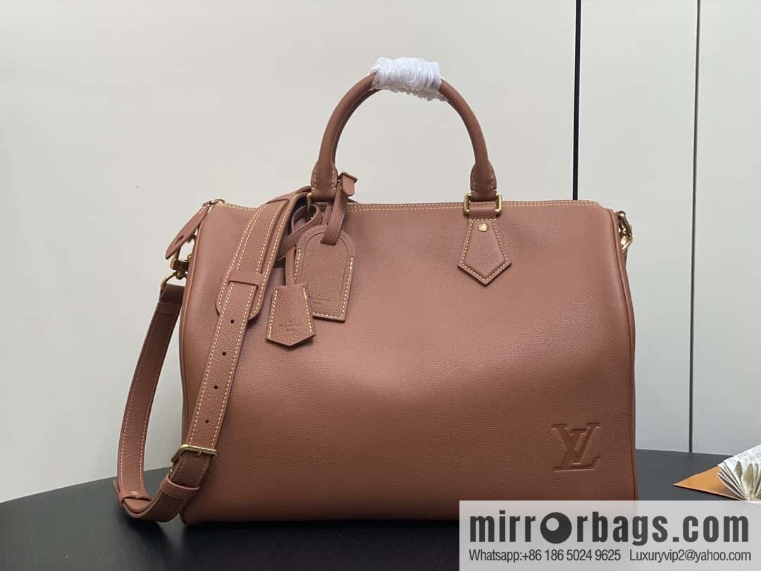 [Boutique‑grade] M12672 brown full leather, pillow bag speedy series SPEEDY P9 BANDOULIZRE40 handbag