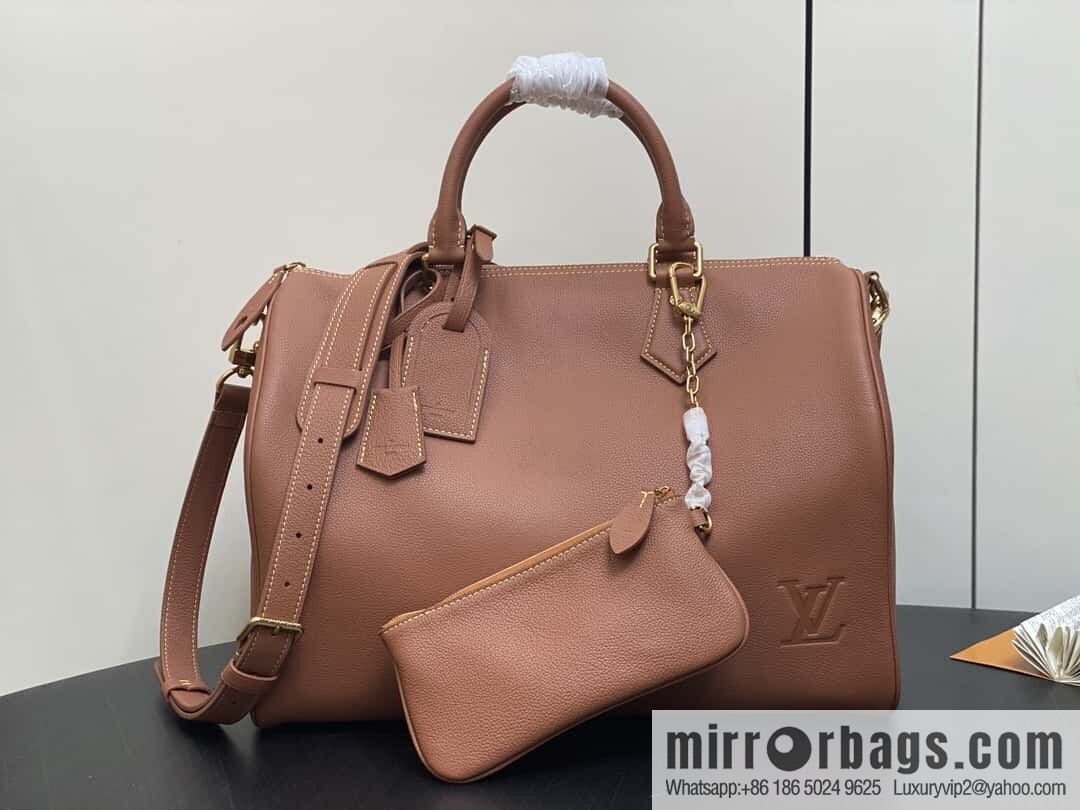 [Boutique‑grade] M12672 brown full leather, pillow bag speedy series SPEEDY P9 BANDOULIZRE40 handbag