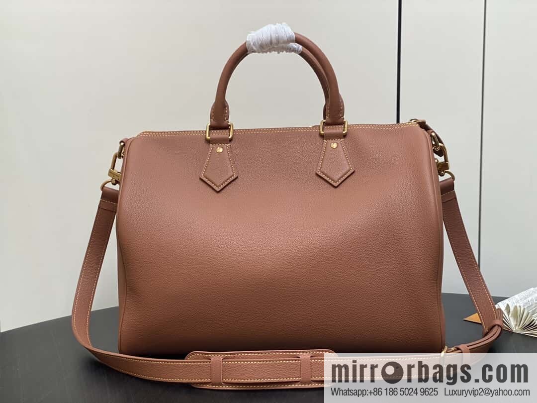 [Boutique‑grade] M12672 brown full leather, pillow bag speedy series SPEEDY P9 BANDOULIZRE40 handbag
