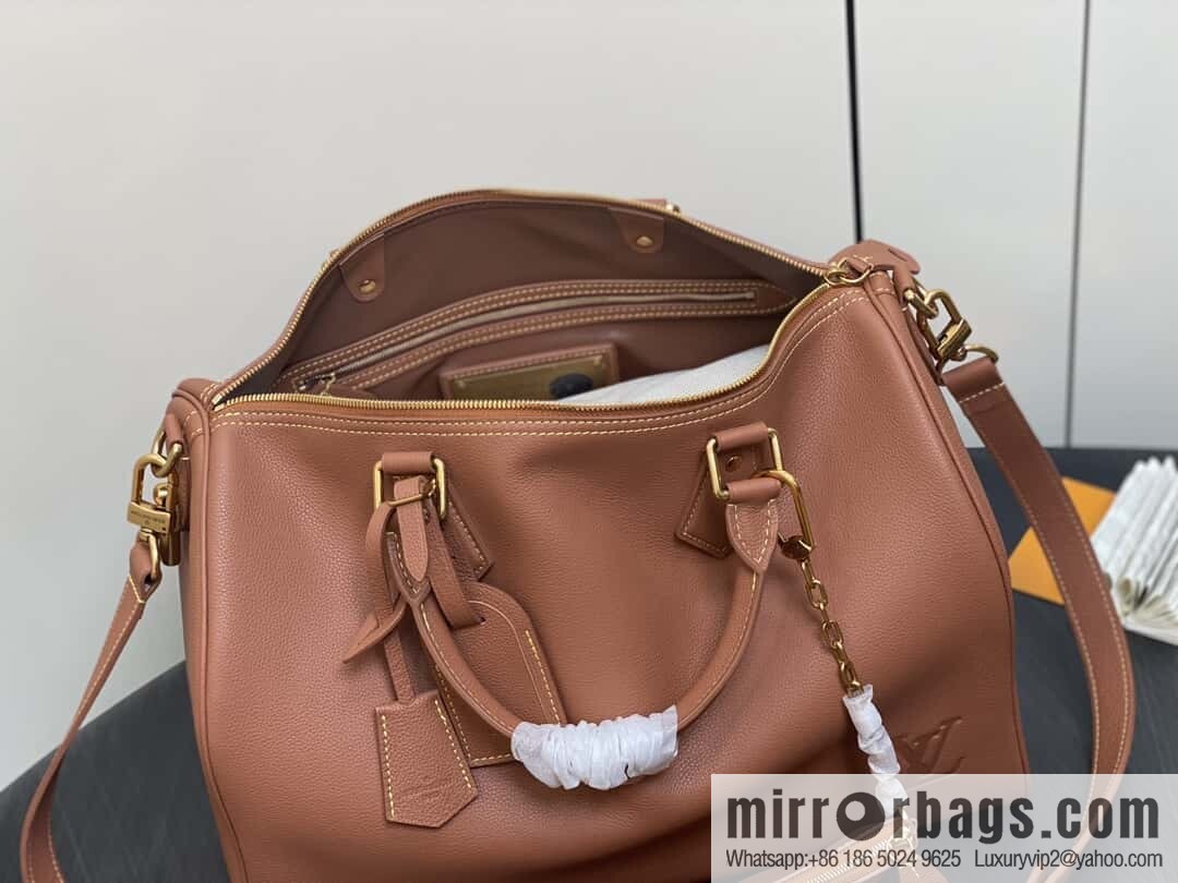 [Boutique‑grade] M12672 brown full leather, pillow bag speedy series SPEEDY P9 BANDOULIZRE40 handbag