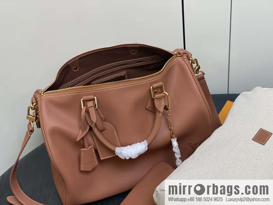 [Boutique‑grade] M12672 brown full leather, pillow bag speedy series SPEEDY P9 BANDOULIZRE40 handbag