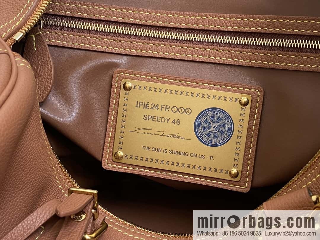 [Boutique‑grade] M12672 brown full leather, pillow bag speedy series SPEEDY P9 BANDOULIZRE40 handbag