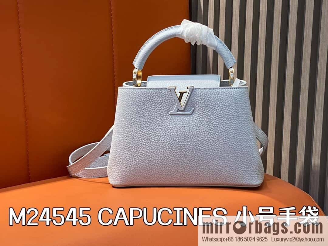 [Boutique‑grade] M24545 light blue, full leather cap that English series CAPUCINES small handbag M24727