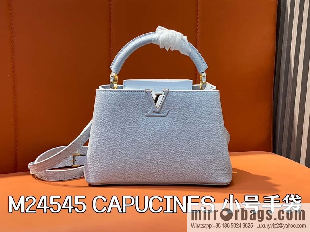 [Boutique‑grade] M24545 light blue, full leather cap that English series CAPUCINES small handbag M24727