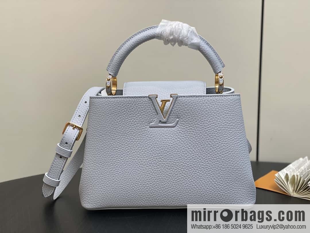 [Boutique‑grade] M24545 light blue, full leather cap that English series CAPUCINES small handbag M24727