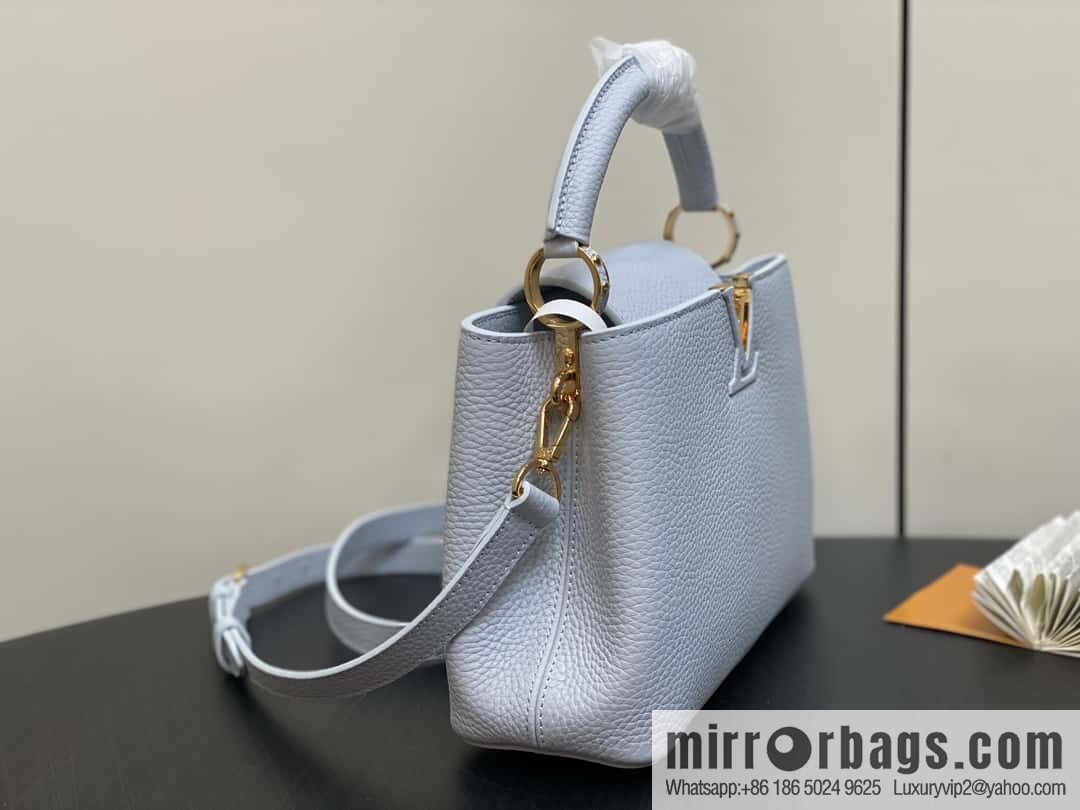 [Boutique‑grade] M24545 light blue, full leather cap that English series CAPUCINES small handbag M24727