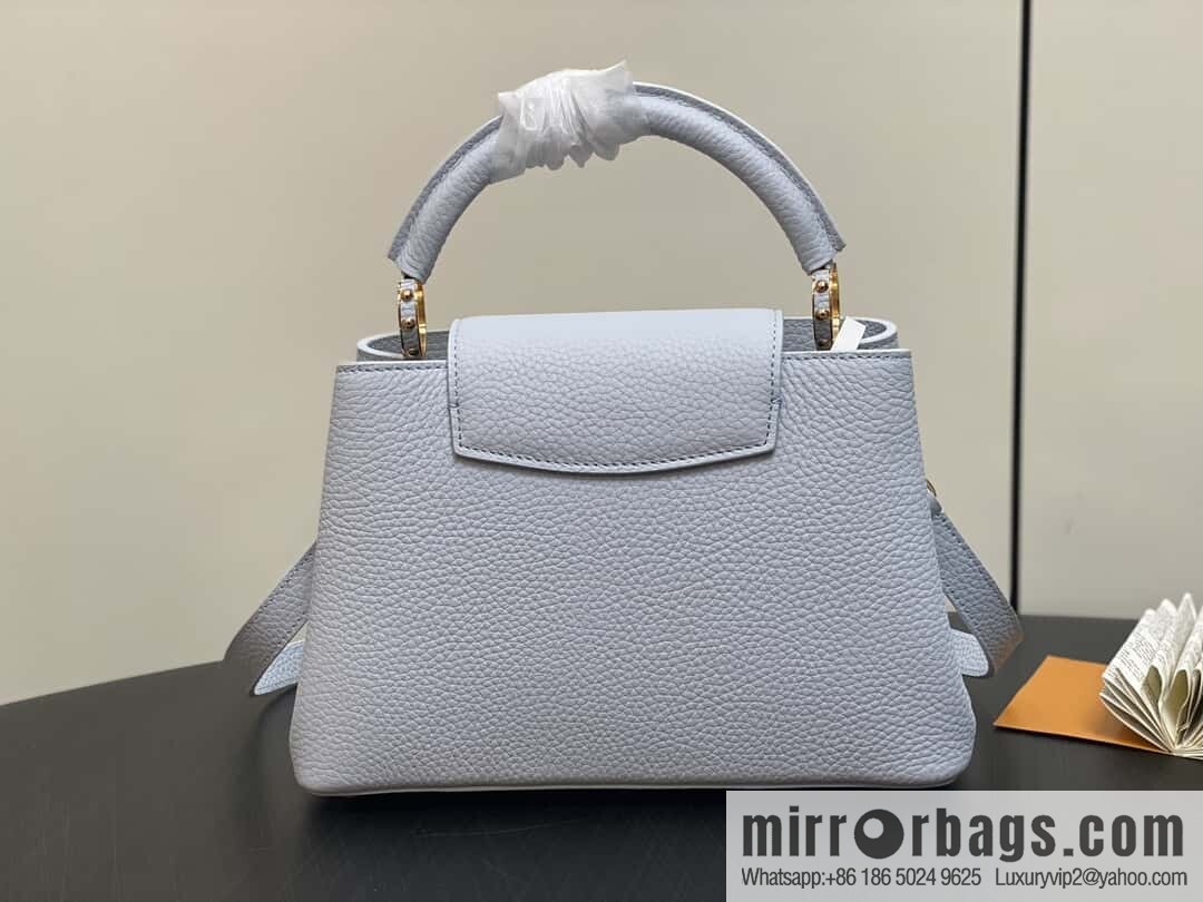 [Boutique‑grade] M24545 light blue, full leather cap that English series CAPUCINES small handbag M24727