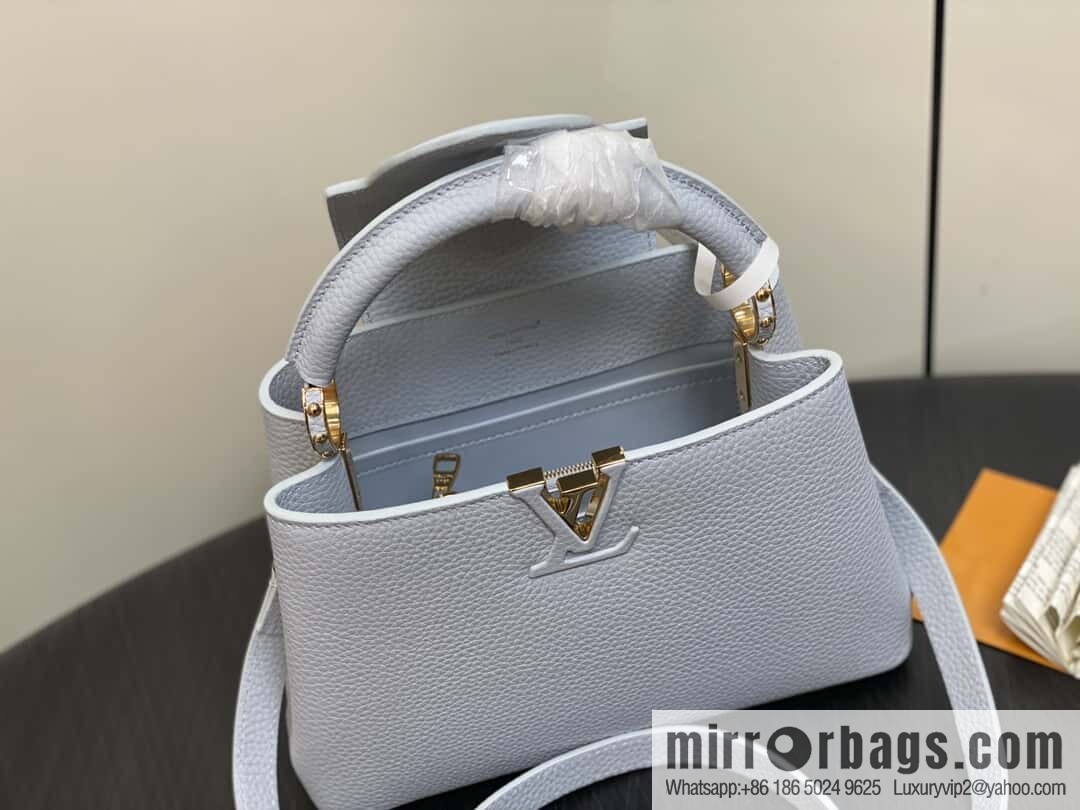 [Boutique‑grade] M24545 light blue, full leather cap that English series CAPUCINES small handbag M24727