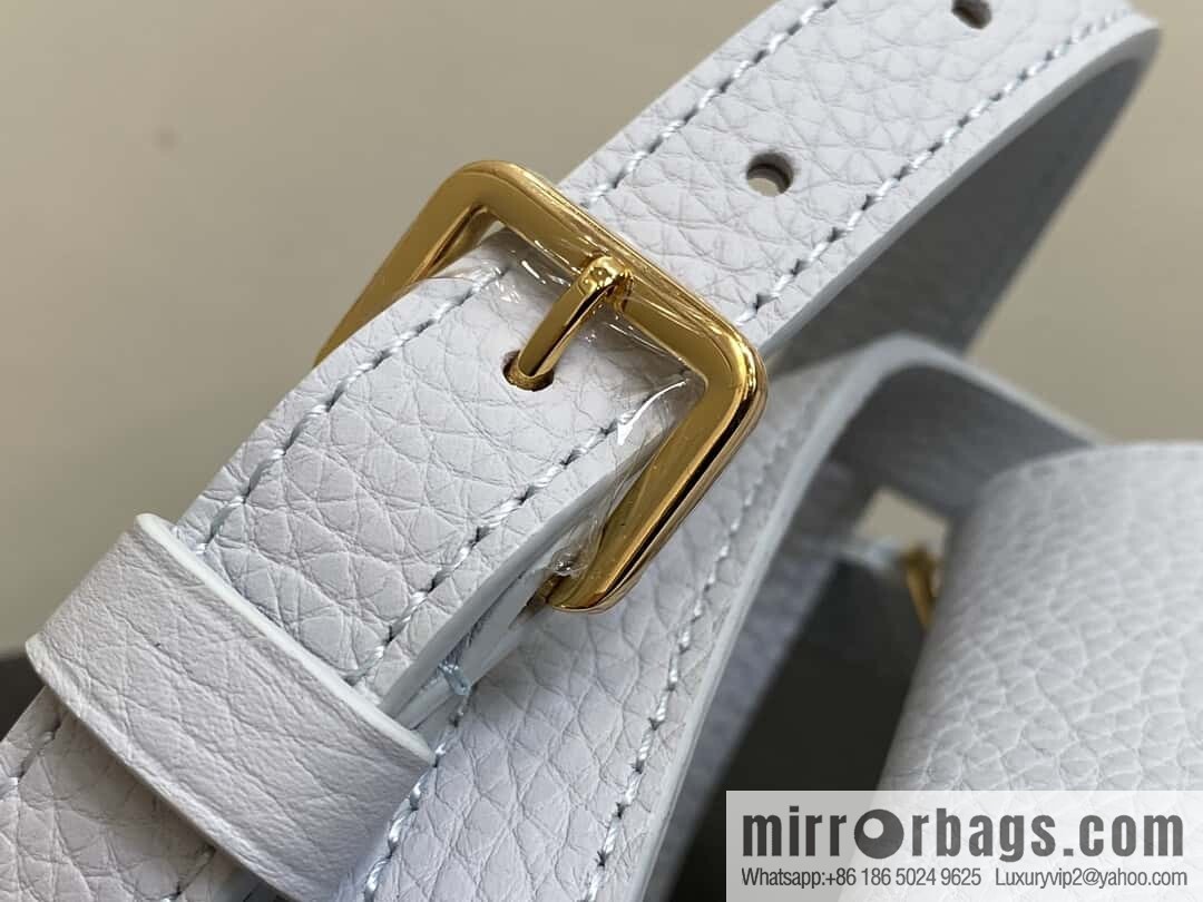 [Boutique‑grade] M24545 light blue, full leather cap that English series CAPUCINES mini handbag