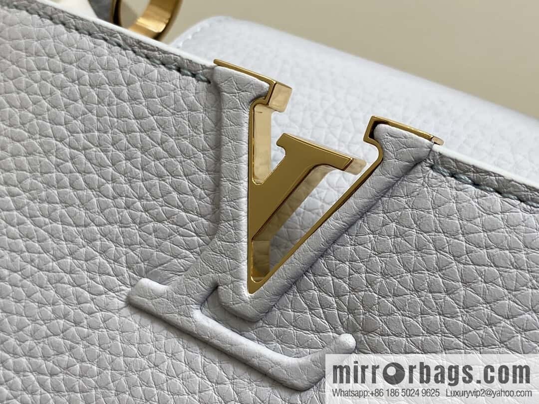 [Boutique‑grade] M24545 light blue, full leather cap that English series CAPUCINES mini handbag